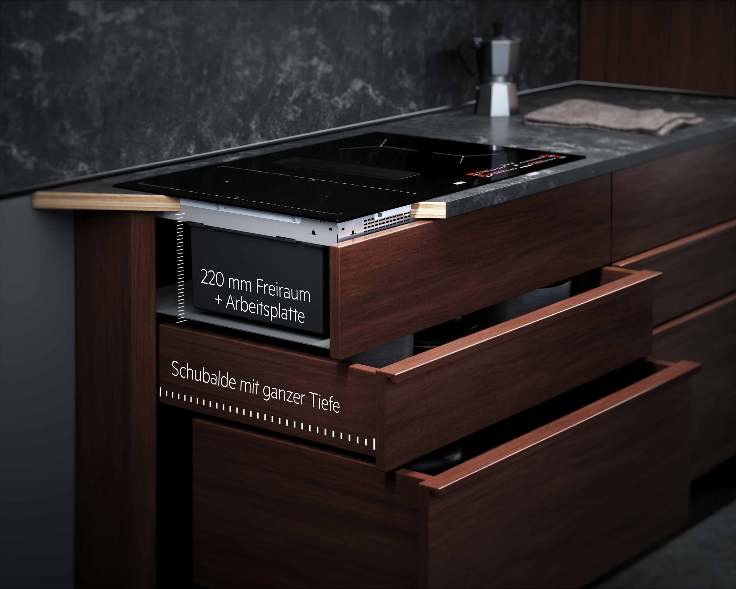 AEG Kochfeld mit Dunstabzug »TT84CA0FRB« Induktionskochen mit integr. Dunstabzug: frische Luft, Made in Germany