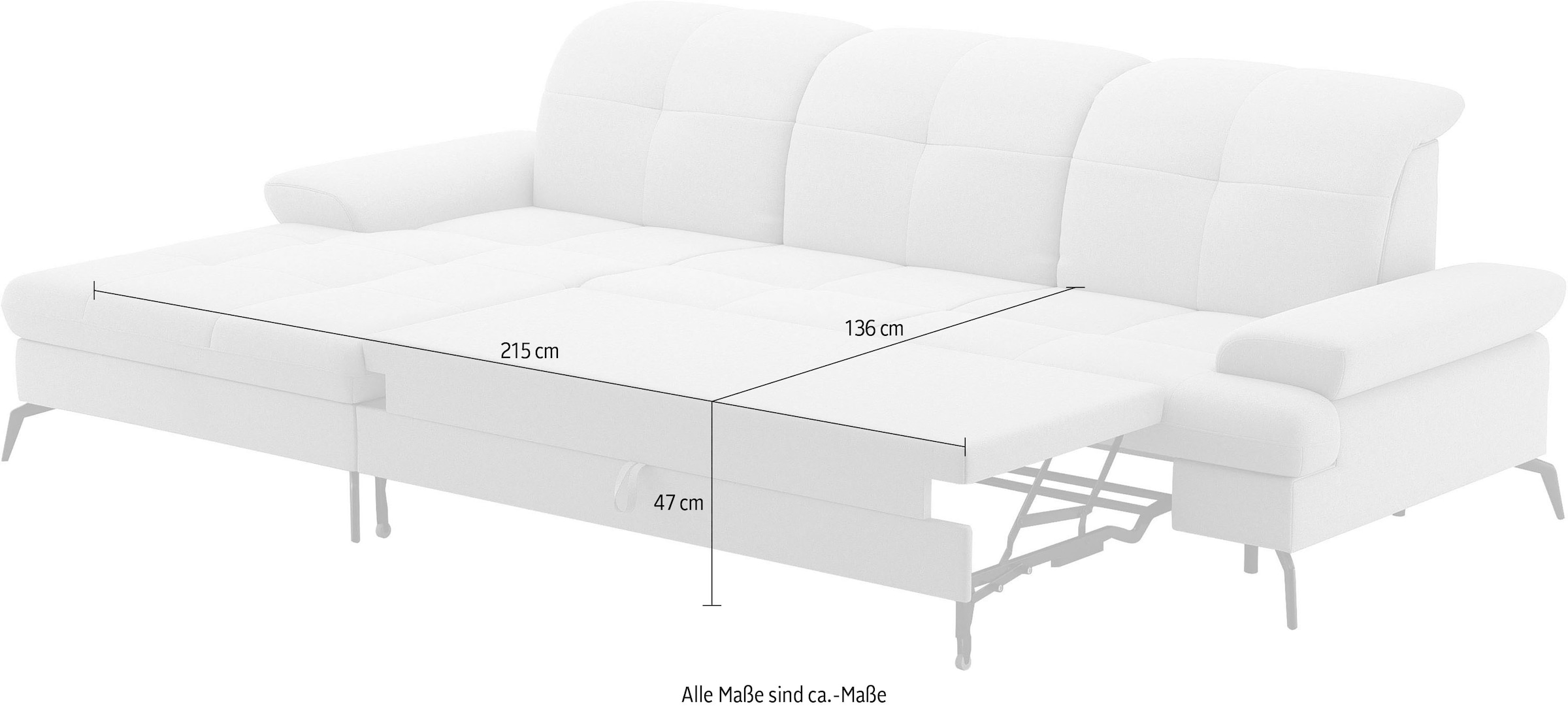 sit&more Ecksofa »Amica«, inkl Sitztiefenverstellung und Armteilverstellung