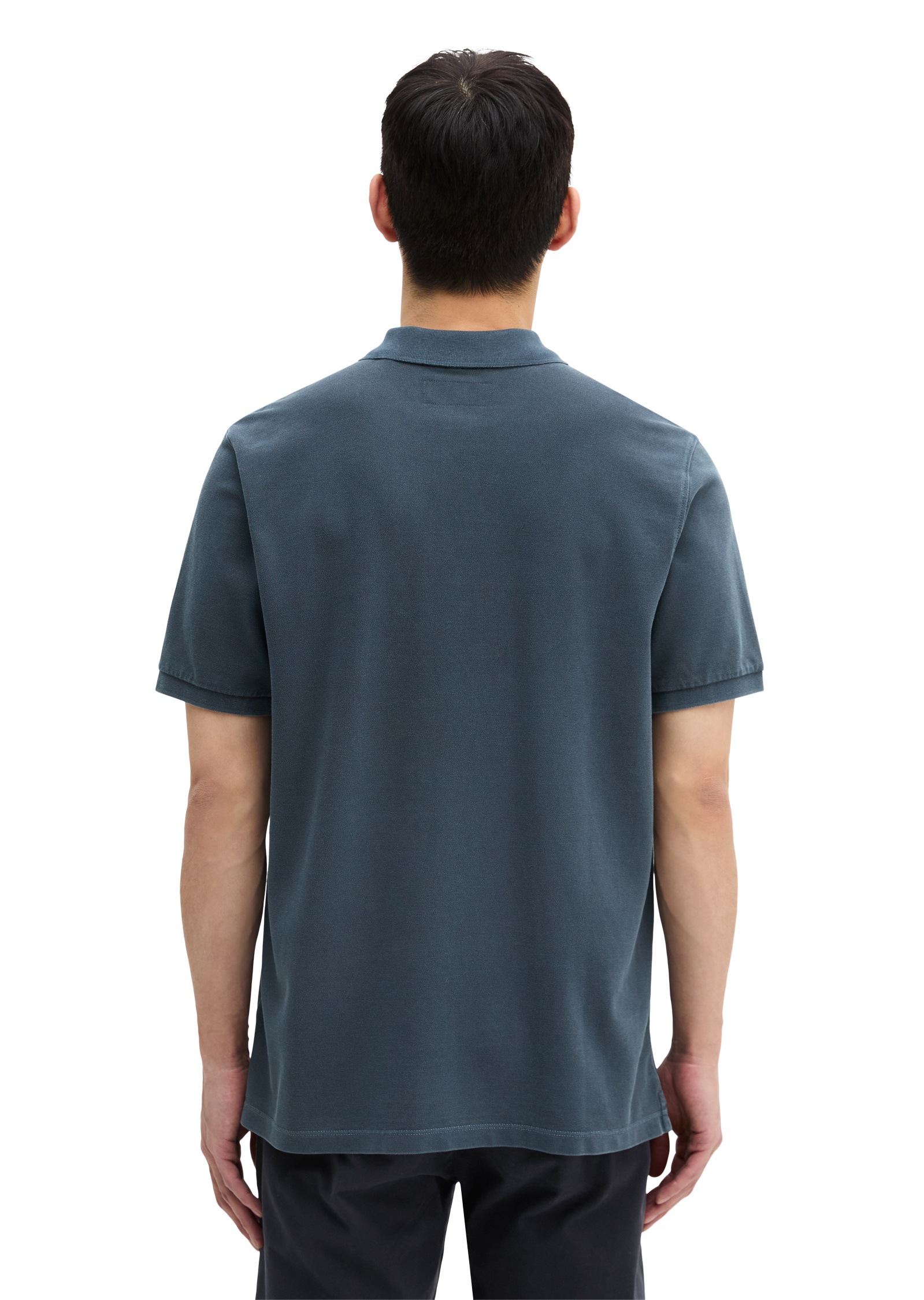 Poloshirt MARC O'POLO "aus Bio-Baumwolle", Herren, Gr. XXL, blau (navy teal), Obermaterial: 100% Baumwolle, unifarben, regular fit, Strickbündchen, Shirts 8