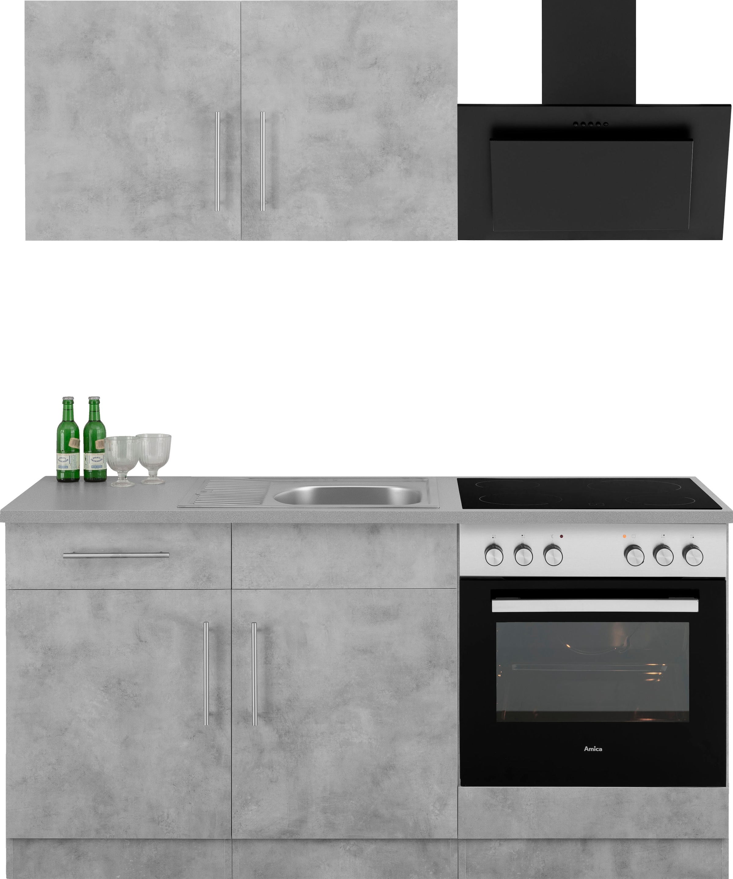 wiho Küchen Pantryküche "Cali" wahlweise mit E-Geräten, Breite 160 cm