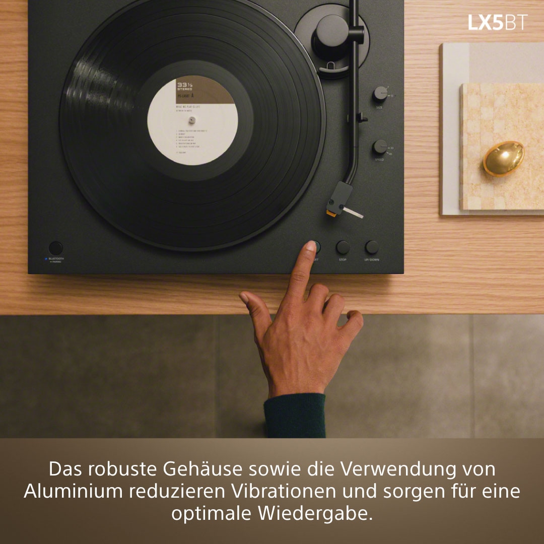 Sony Plattenspieler »PS-LX5BT + SRS-XB100« Vollautomatik, Riemenantrieb, Tonabnehmer, Hi Res Wi, Phono Vorv.
