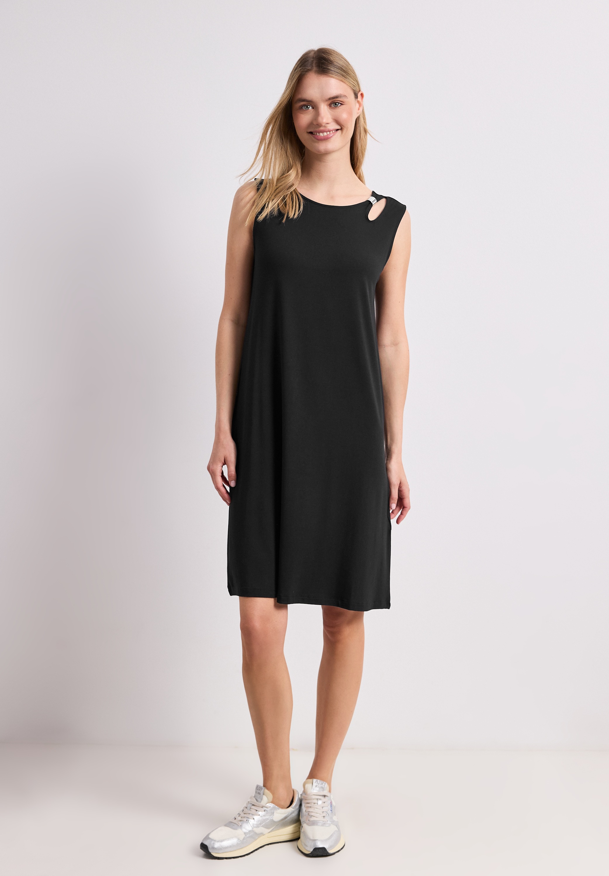 STREET ONE Midikleid Ohne Taschen mit Rundhalsausschnitt