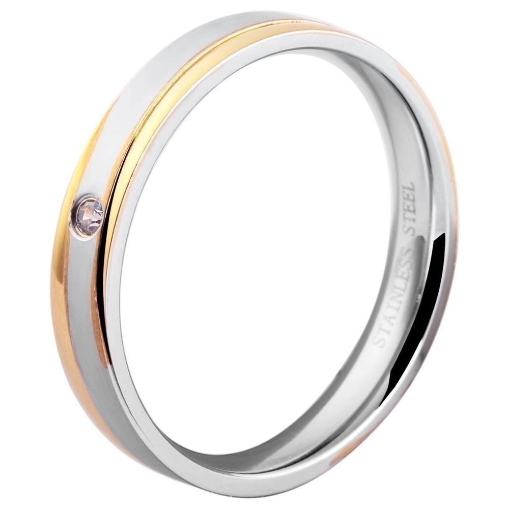 Fingerring ADELIA´S "Damen Ring aus Edelstahl mit Strass Steinchen" Gr. 48, silber, Fingerringe, Damen, 48, Edelstahl, Fingerring 9