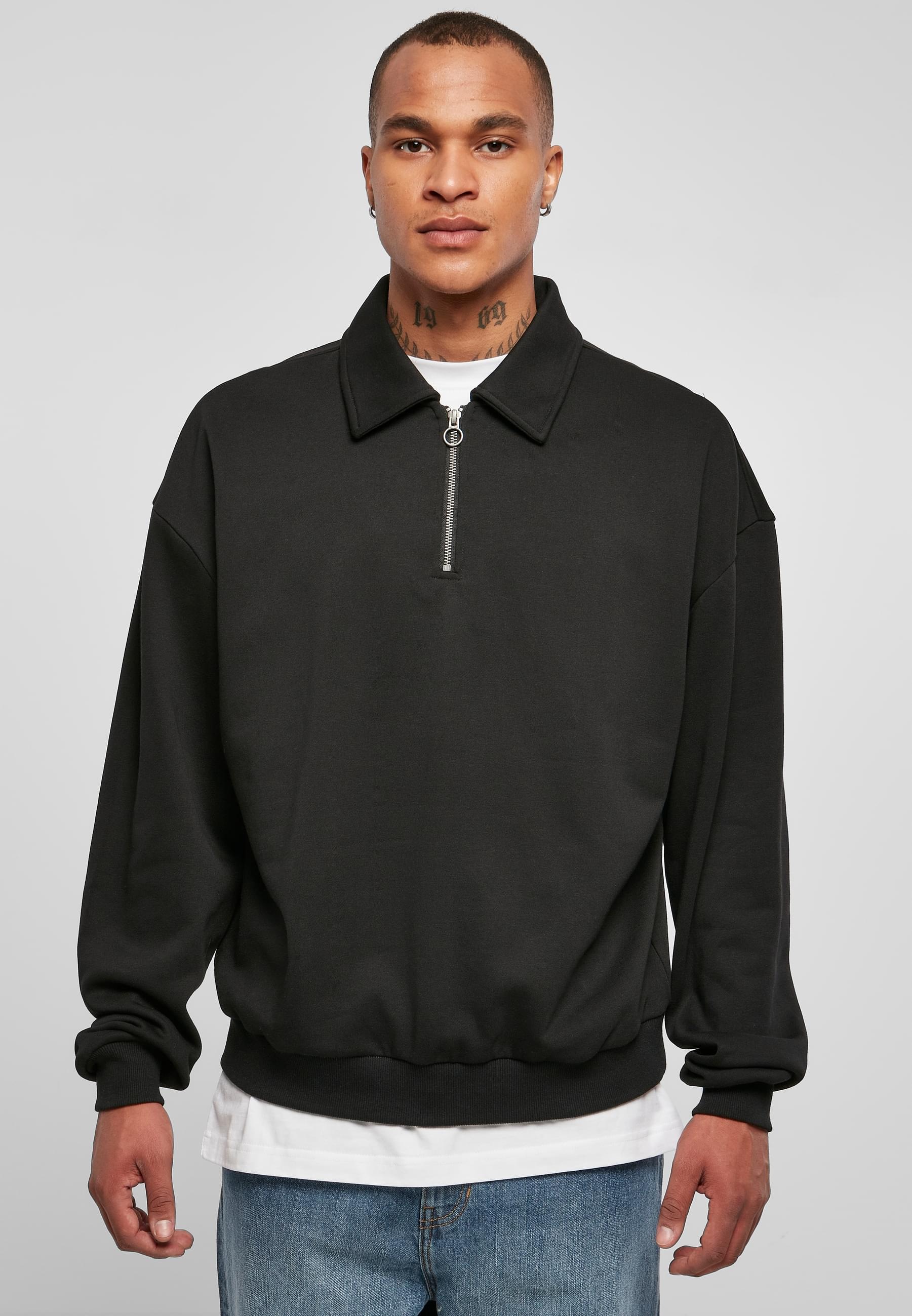 URBAN CLASSICS Rundhalspullover »Urban Classics Herren Shirt Collar Crew«, (1 tlg.)
