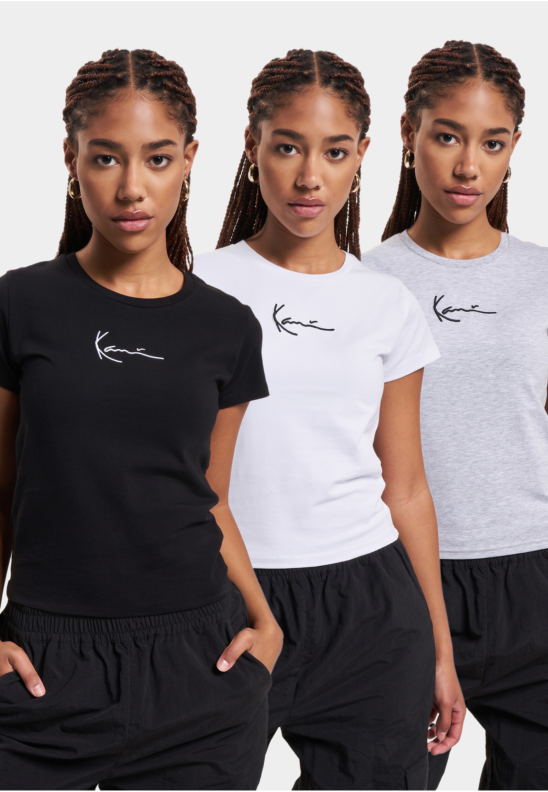 Karl Kani T-Shirt »Karl Kani Damen Small Signature 3-Pack Essential Tight Tee« 1 Stk.