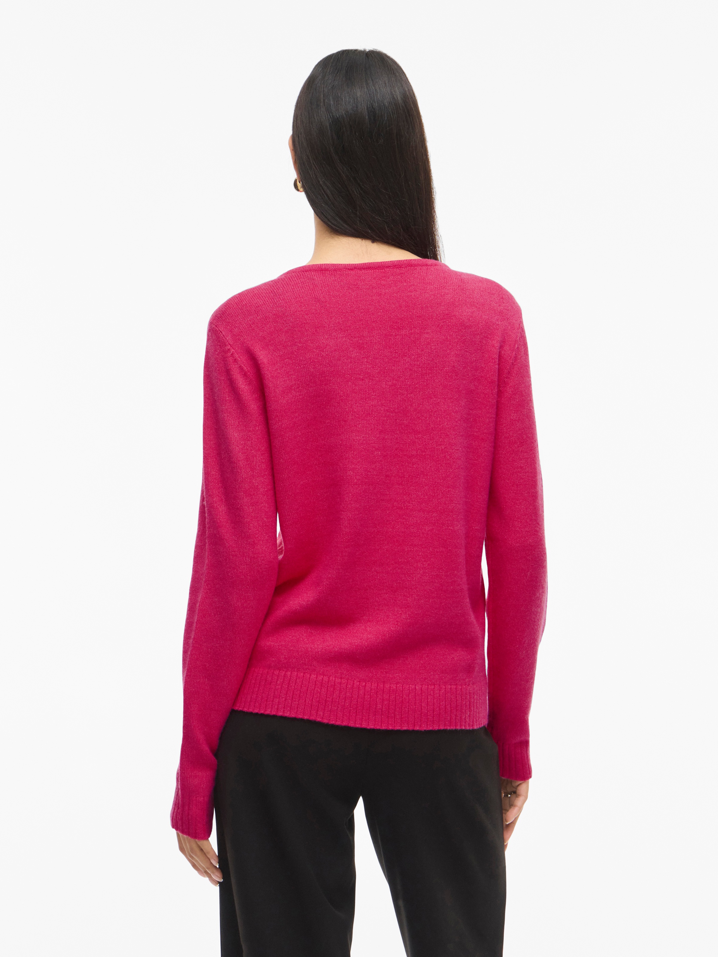 Vila V-Ausschnitt-Pullover "VIRIL V-NECK L/S KNIT TOP - NOOS" Materialmix, günstig online kaufen