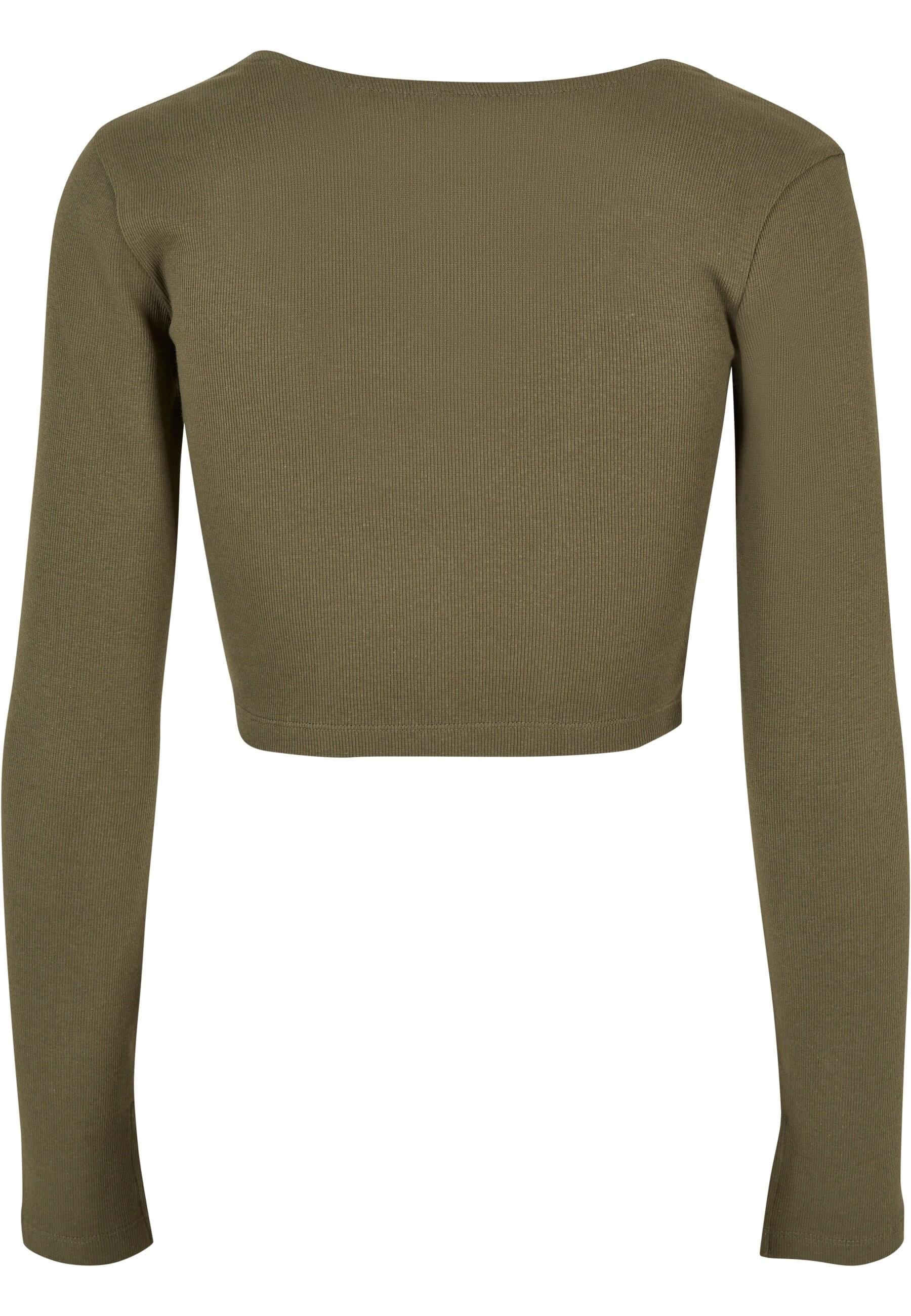 URBAN CLASSICS Longsleeve »Urban Classics Damen Ladies Short Rib Corsage Longsleeve«, (1 tlg.)