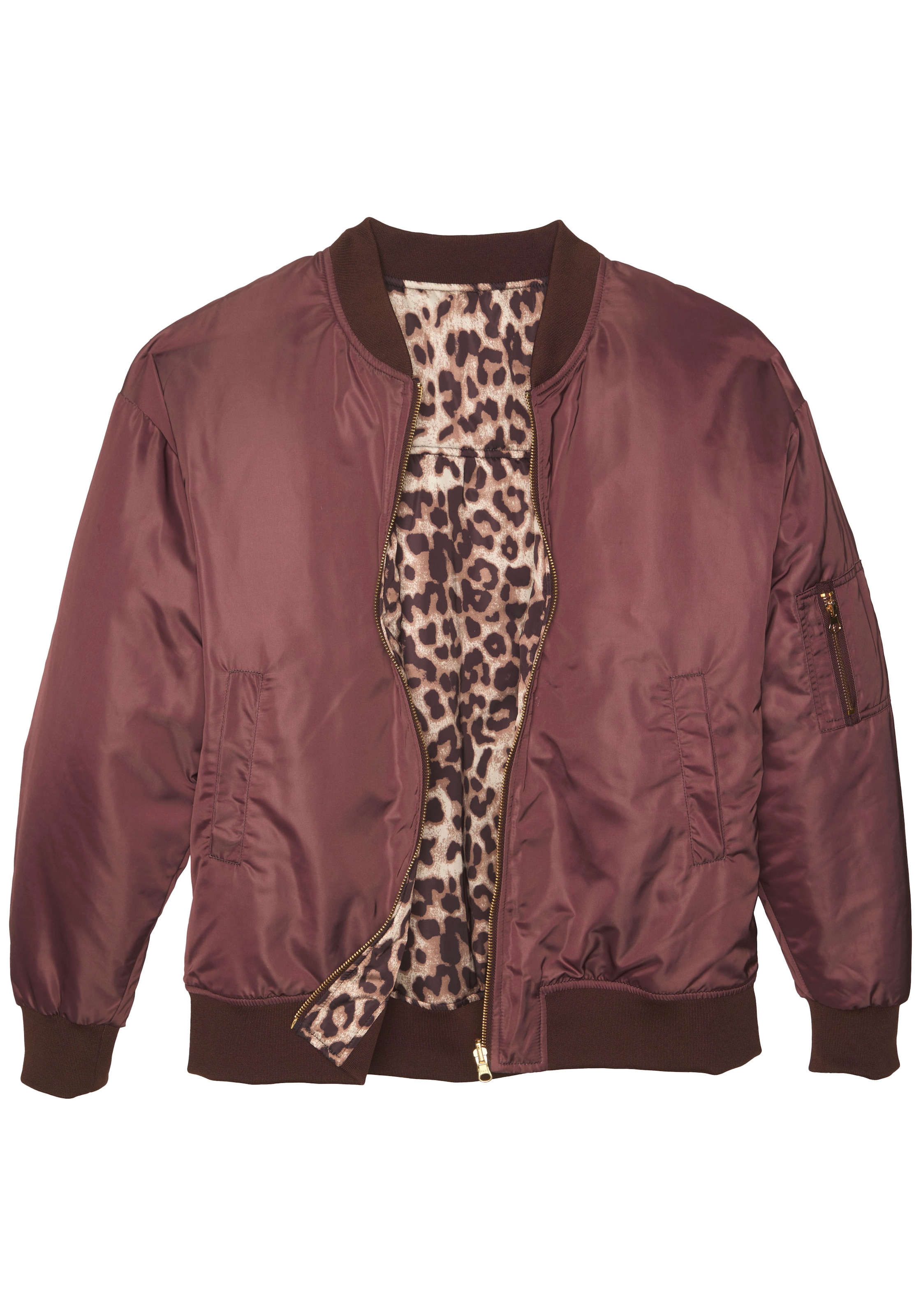 Buffalo Wendejacke, mit Uni/Leoprint, Bomberjacke, modisch