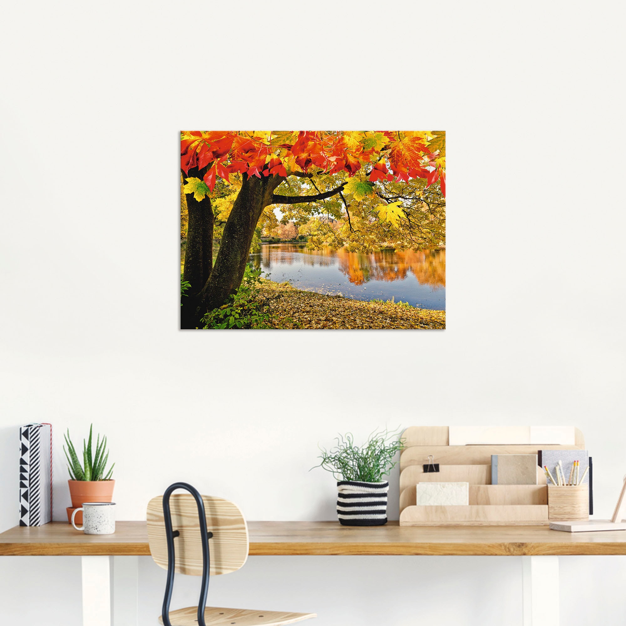 Artland Wandbild »Herbsttag an einem ruhigen See«, Gewässer, (1 St.), als Alubild, Outdoorbild, Leinwandbild in verschied. Größen