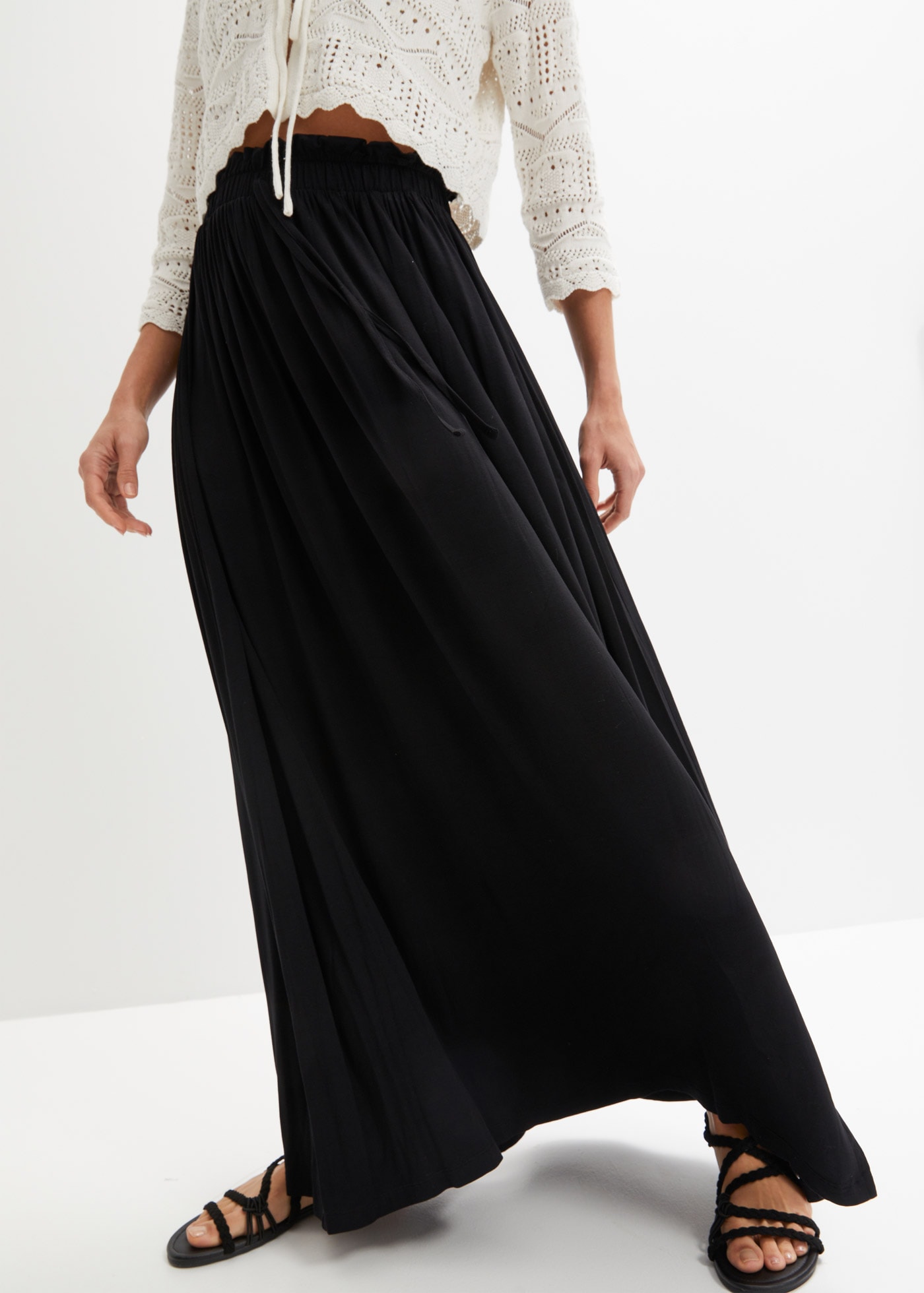 bonprix Jerseyrock aus Viskose, ausgestellte Passform, mit elastischem Bund günstig online kaufen