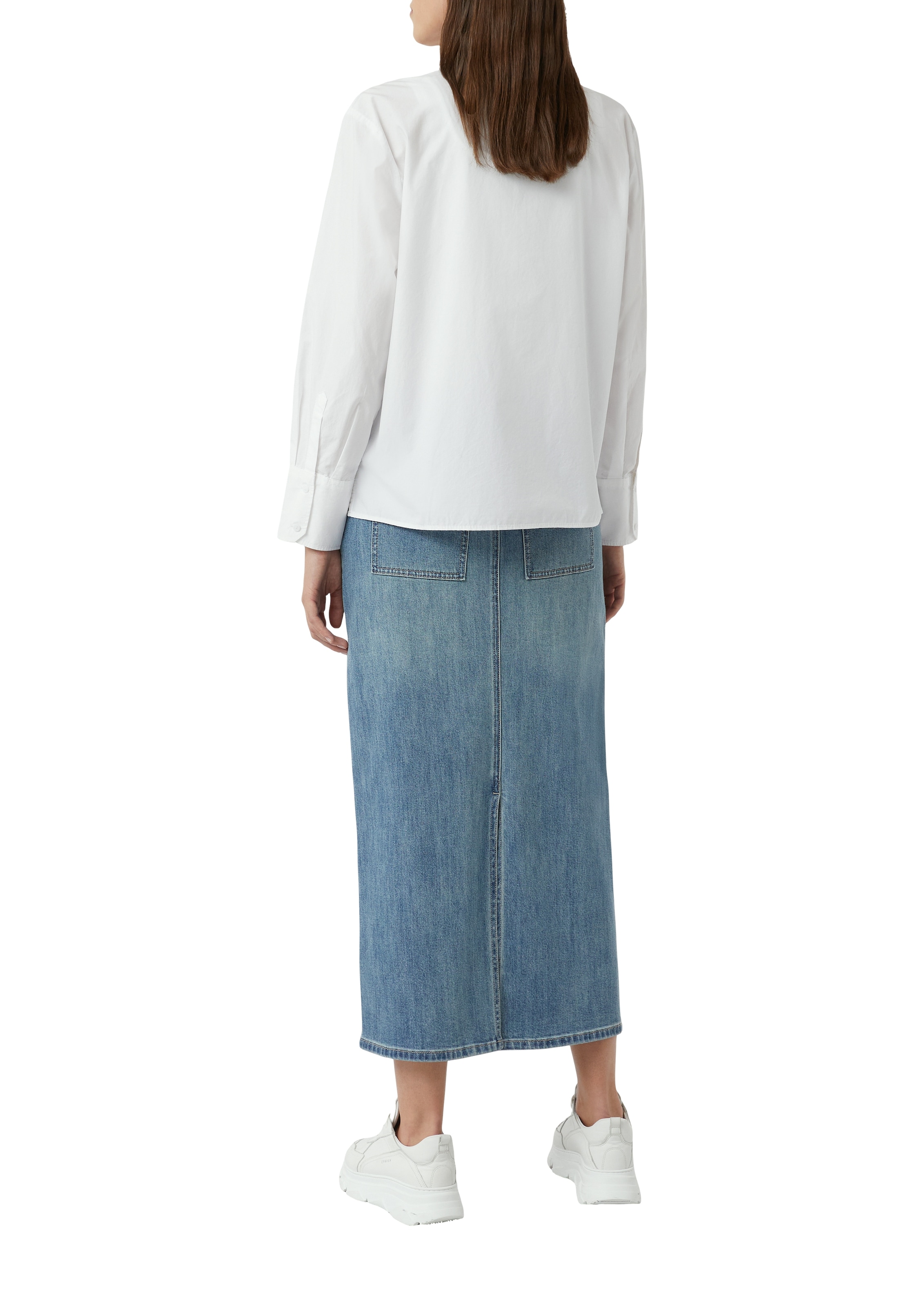 comma casual identity Hemdbluse, unifarben, casual, relaxed Fit, mit Hemdkragen, aus Baumwolle