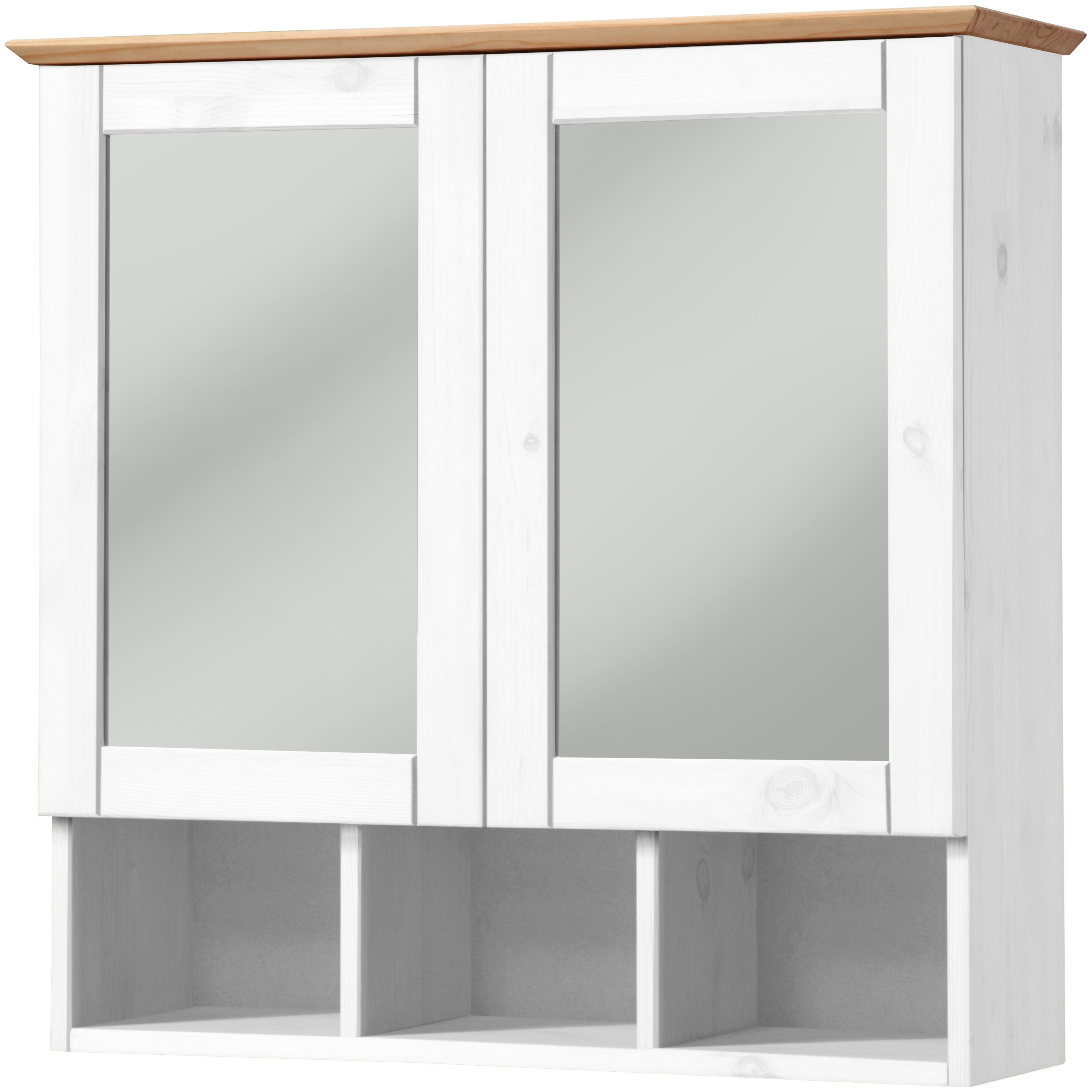 welltime Spiegelschrank "Landhaus Sylt Badschrank, Badmöbel, FSC-zertifiziert" Breite 62,5 cm, aus Massivholz