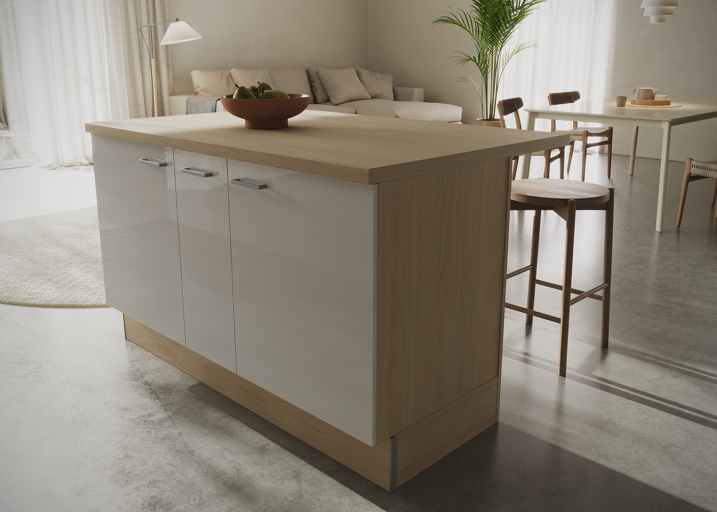 KOCHSTATION Kücheninsel »KS-Lucy« Breite 151 cm, Soft-Close, höhenverstellbare Füße, Metallgriffe