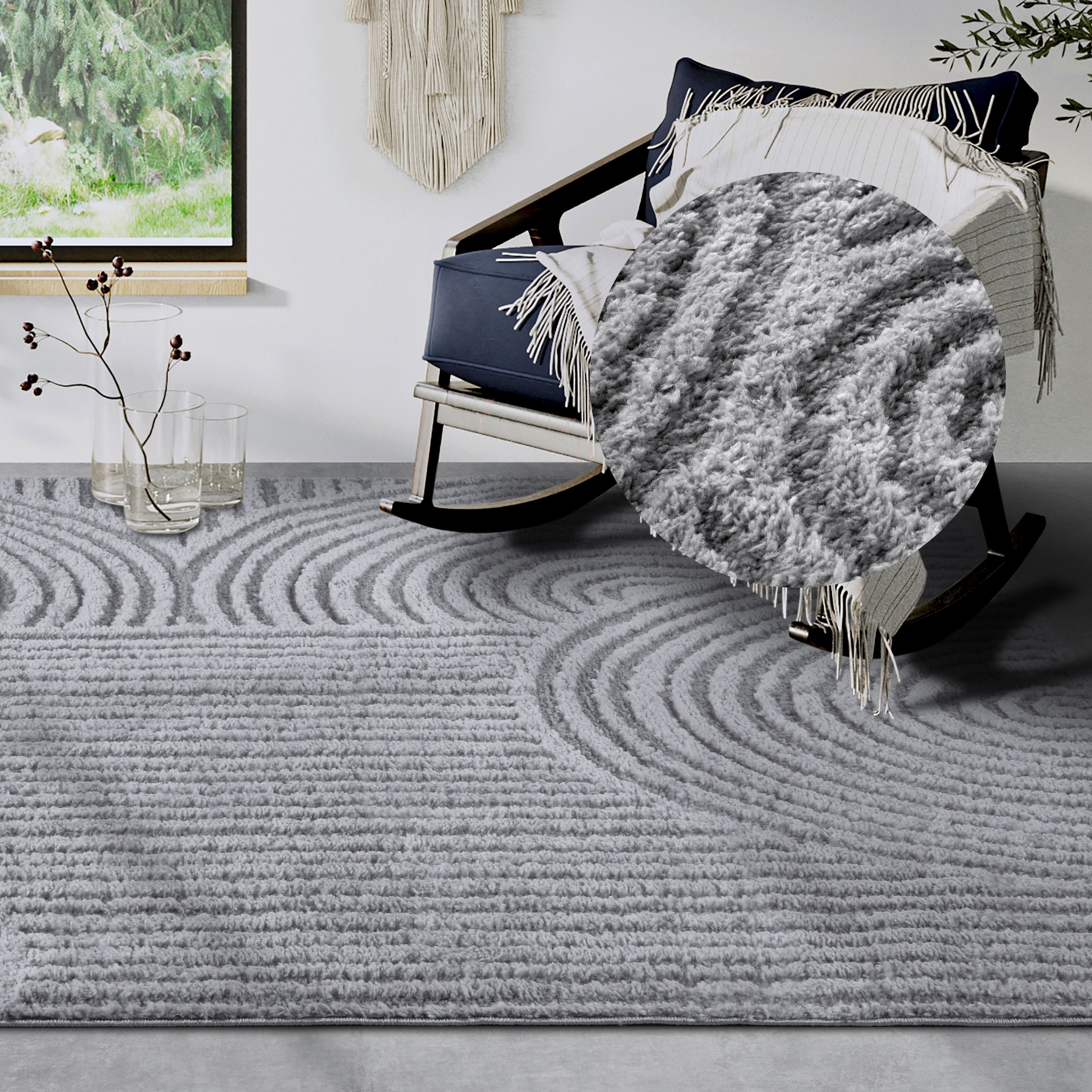 ELLE DECORATION Designteppich "Chappe" rechteckig 18 mm Höhe Shaggy, Läufer, flauschig, weich, Langflor, modern, Hoch Tief Effekt