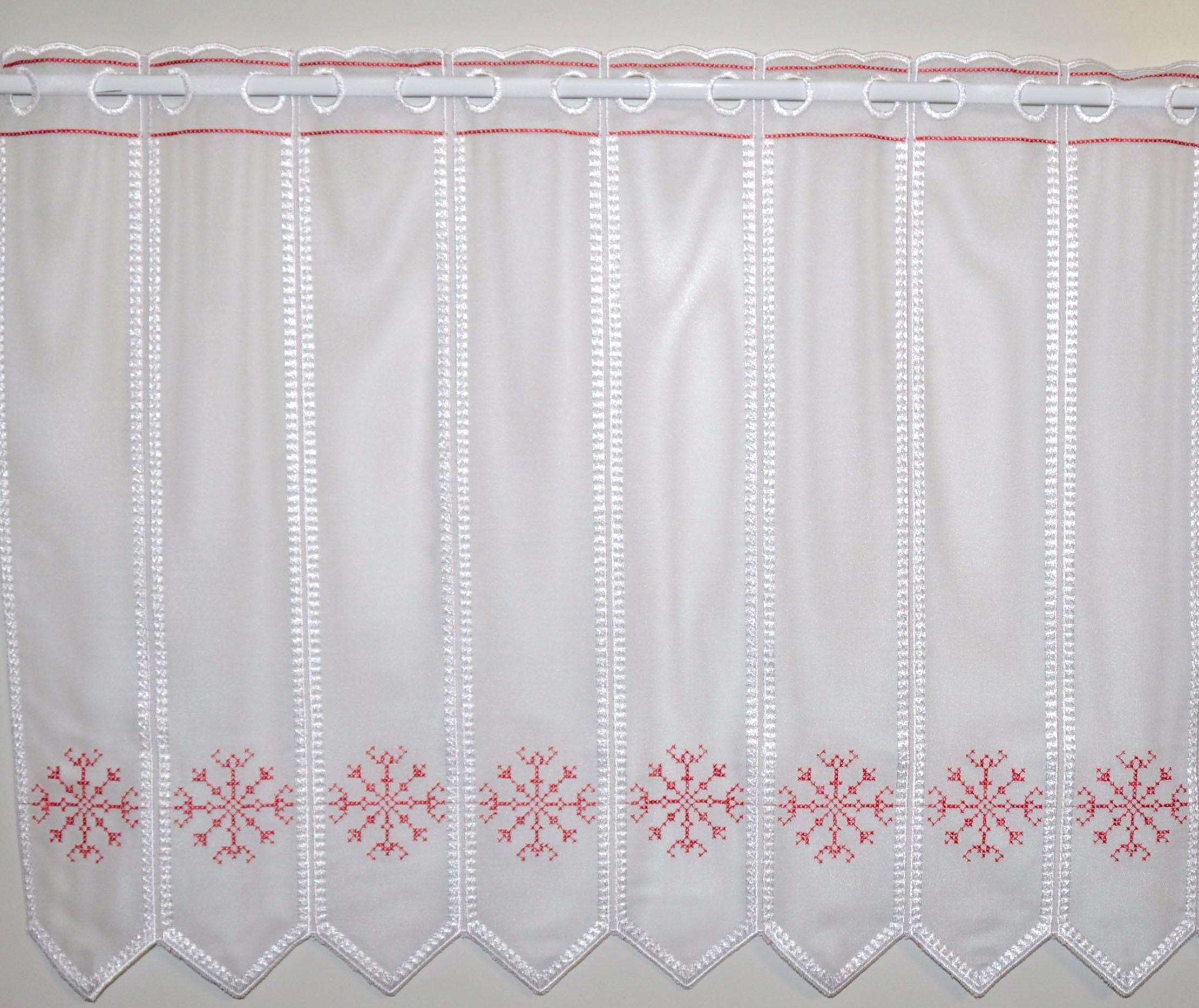 Stickereien Plauen Scheibengardine "Kristall" Stangendurchzug 1 Stk. tlg. günstig online kaufen