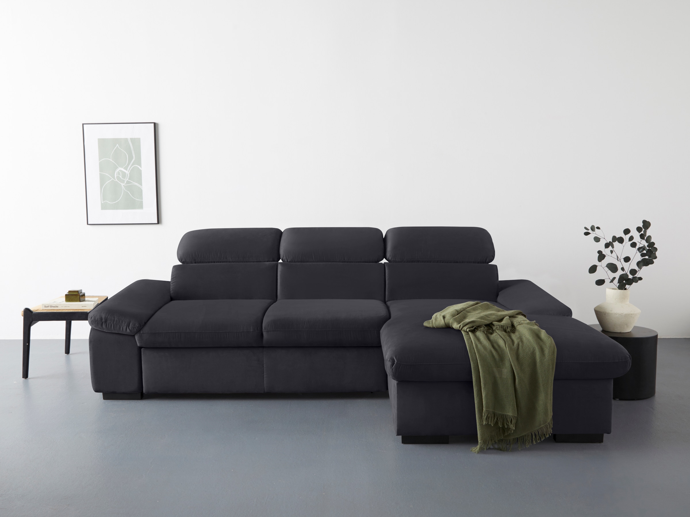 COTTA Ecksofa "Lola L-Form mit Kopfteilfunktion & Hocker", (Set, mit Hocker günstig online kaufen