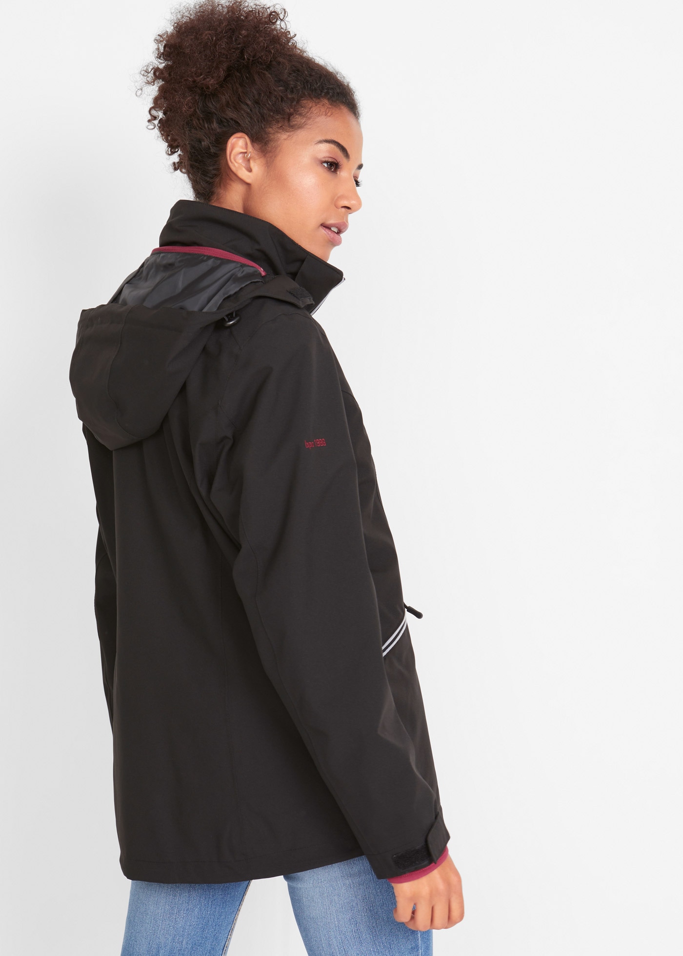 bonprix Funktionsjacke mit Kapuze mit herausnehmbarer Strickfleecejacke, abnehmbare Kapuze