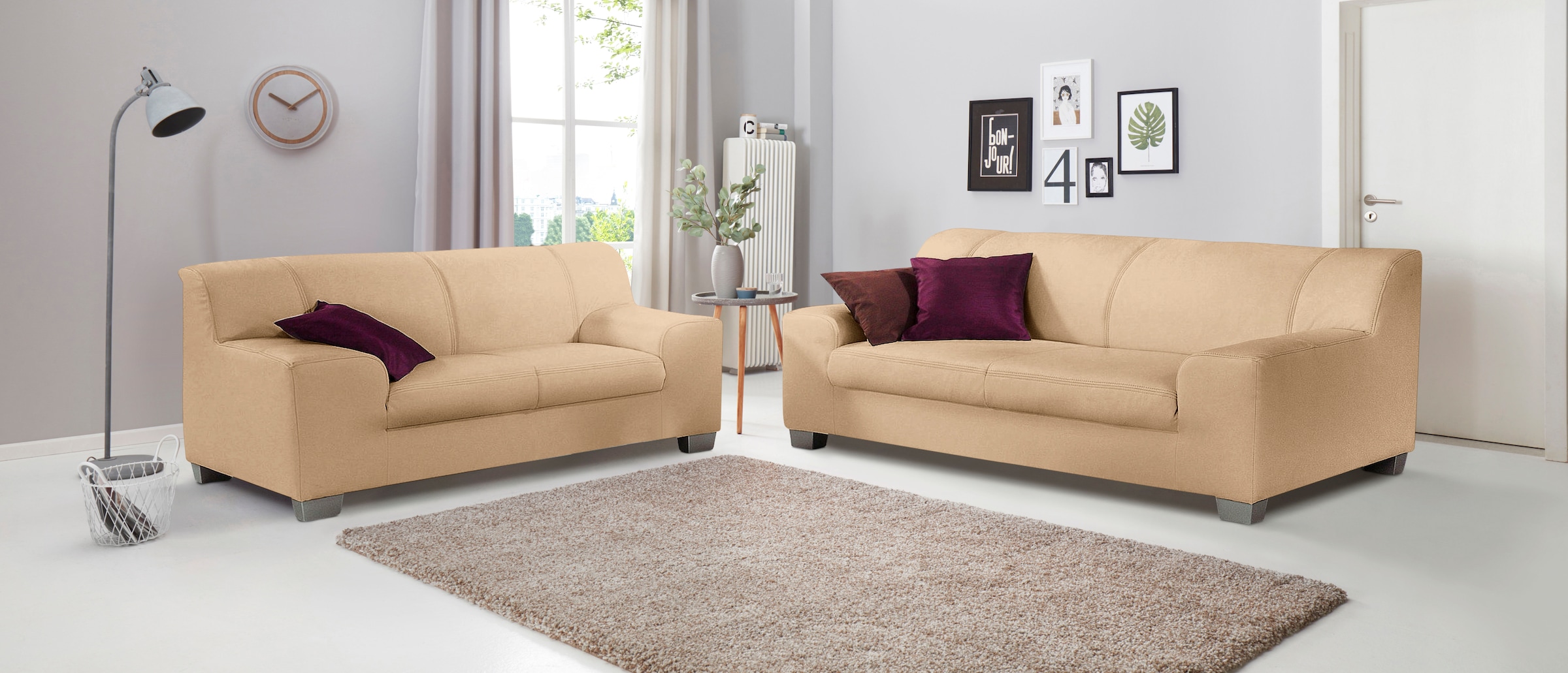 DOMO collection Polstergarnitur "Amando", (Spar-Set), bestehend aus 2er- und 3er-Sofa