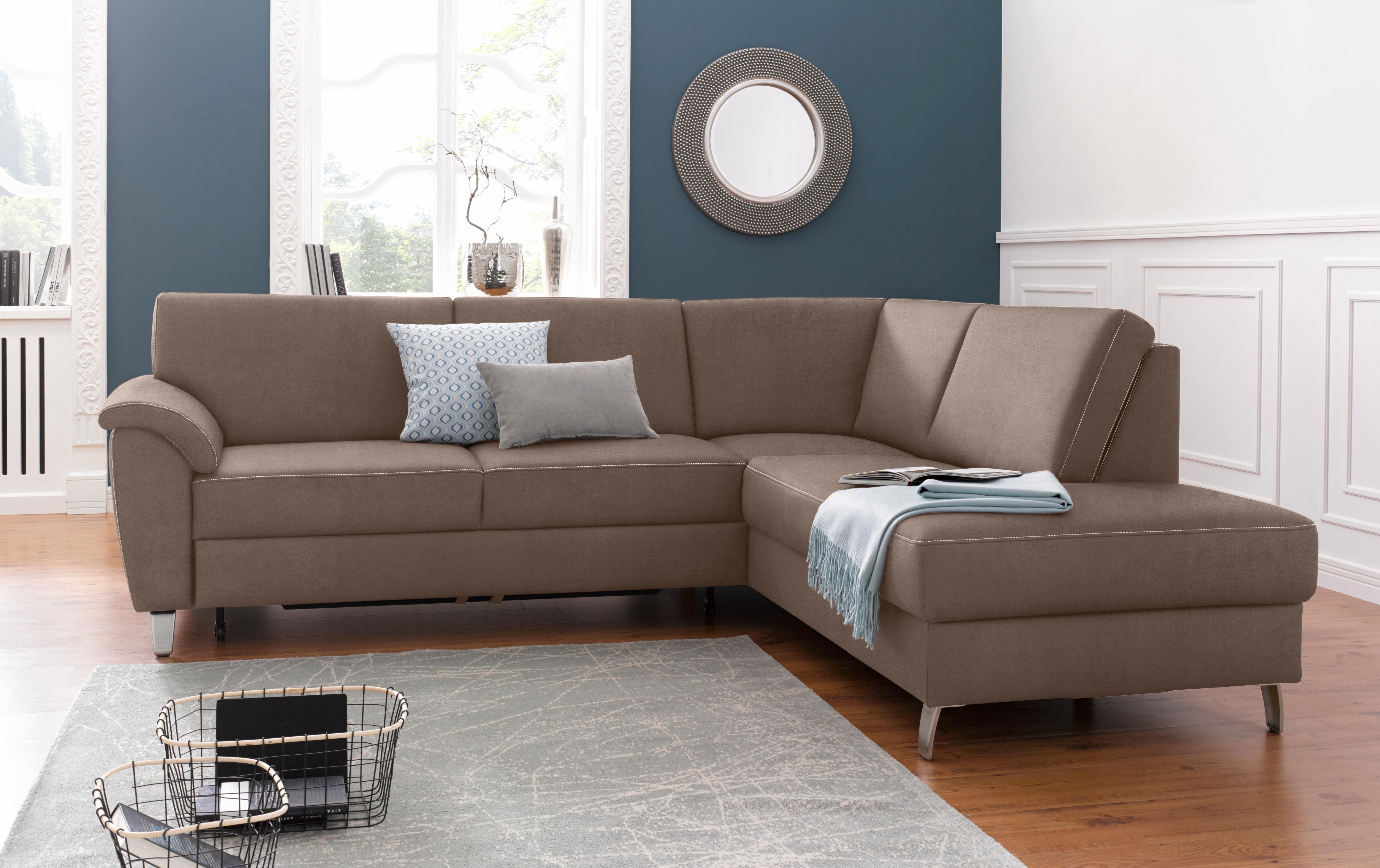 sit&more Ecksofa "Texel L-Form" mit Federkern, wahlweise mit Schlaffunktion und Bettkasten