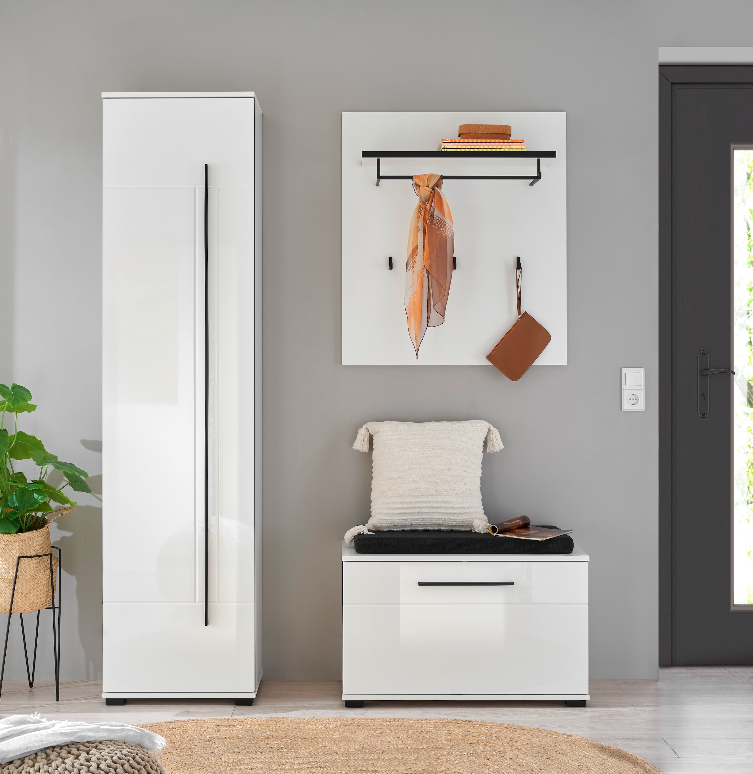 Home affaire Garderobenpaneel »Cantara, Wandregal, Flurgarderobe mit Hutablage, Kleiderstange & Haken« vielseitig einsetzbar, in zwei Farben verfügbar, 79 cm breit
