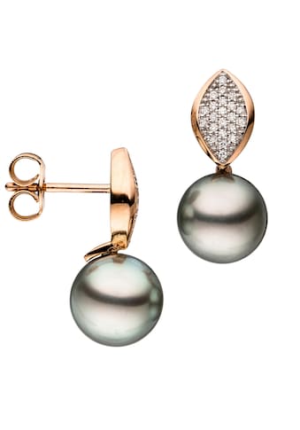 Perlenohrringe »Ohrringe mit Tahiti-Perlen und 44 Diamanten«