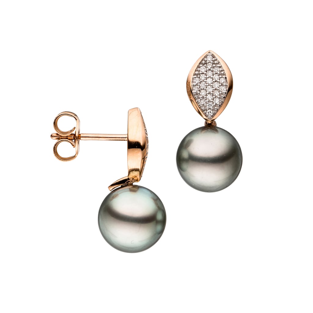 JOBO Perlenohrringe »Ohrringe mit Tahiti-Perlen und 44 Diamanten«