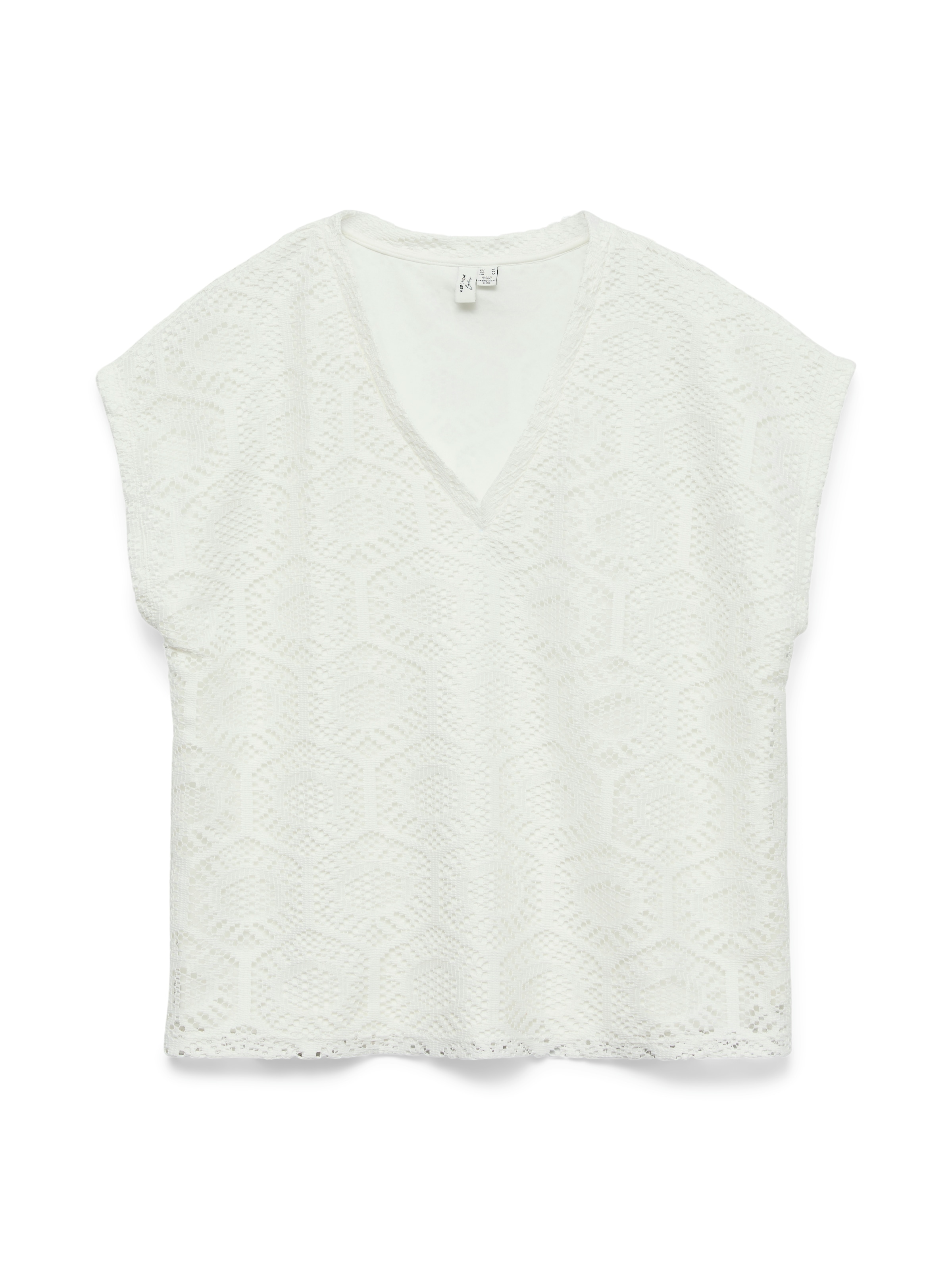 Vero Moda Spitzenshirt "VMIRIS CROCHET V-NECK T-SHIRT JRS BTQ" günstig online kaufen