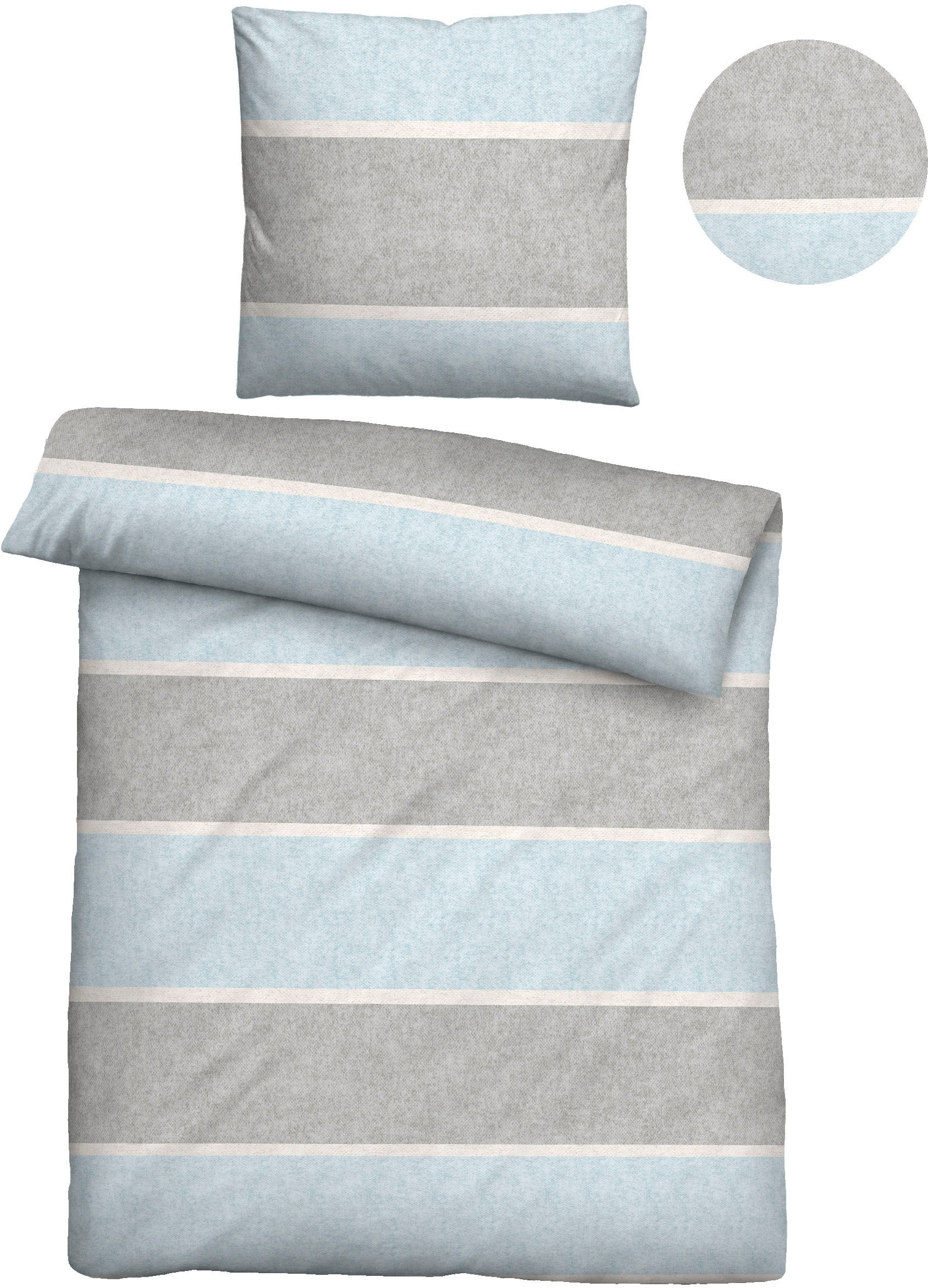 Thumbnail - Biberna Bettwäsche "Jonas" 2 Stk. kuschelig warm, weich, pflegeleicht, 100% Baumwolle, made in Germany