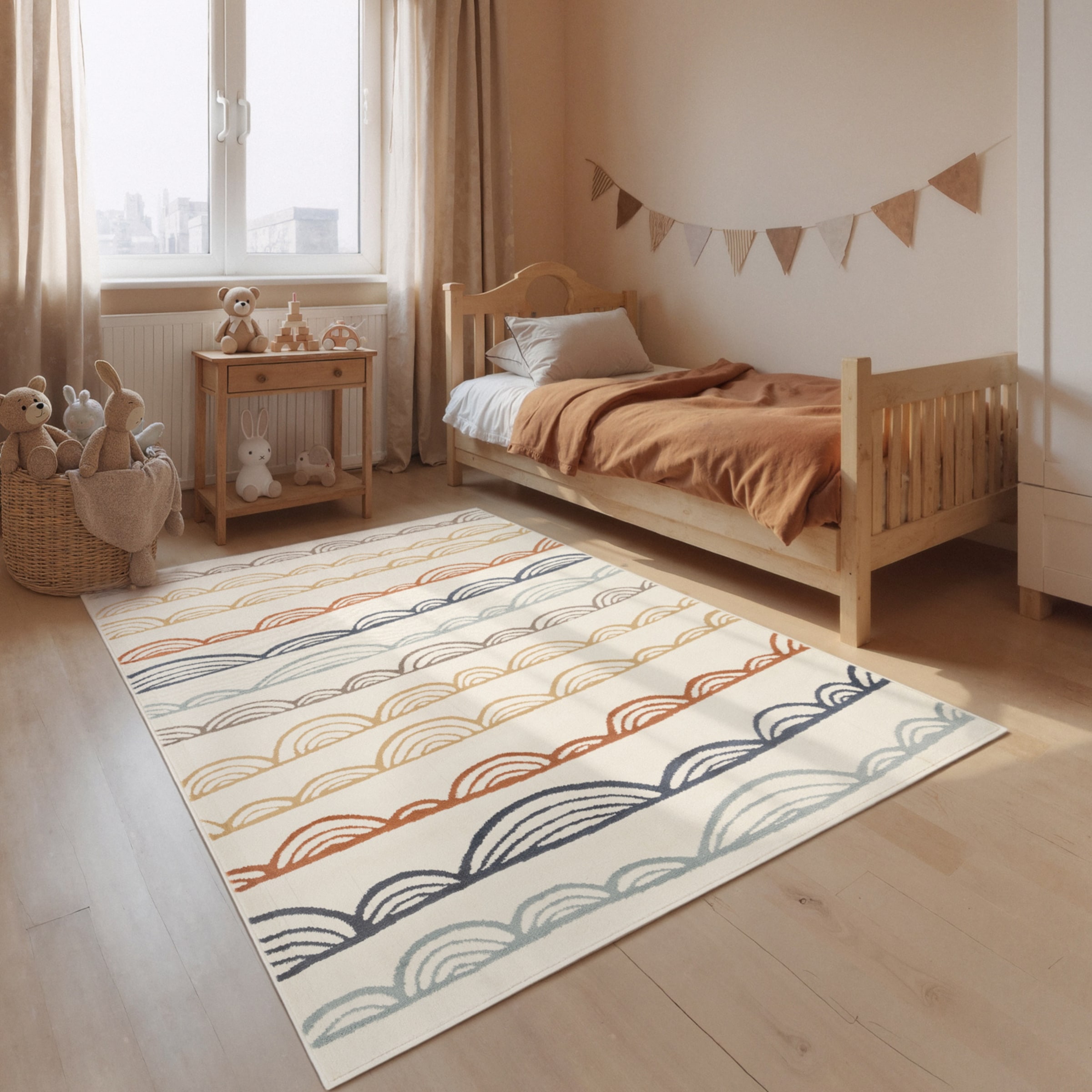 Kinderteppich HANSE HOME "Kiki", creme multifarben, B:200cm H:10mm L:290cm, Polypropylen, Teppiche, Kinderteppich, Pflegeleicht, Weich, Kinderzimmer, Spielteppich, Spielunterlage