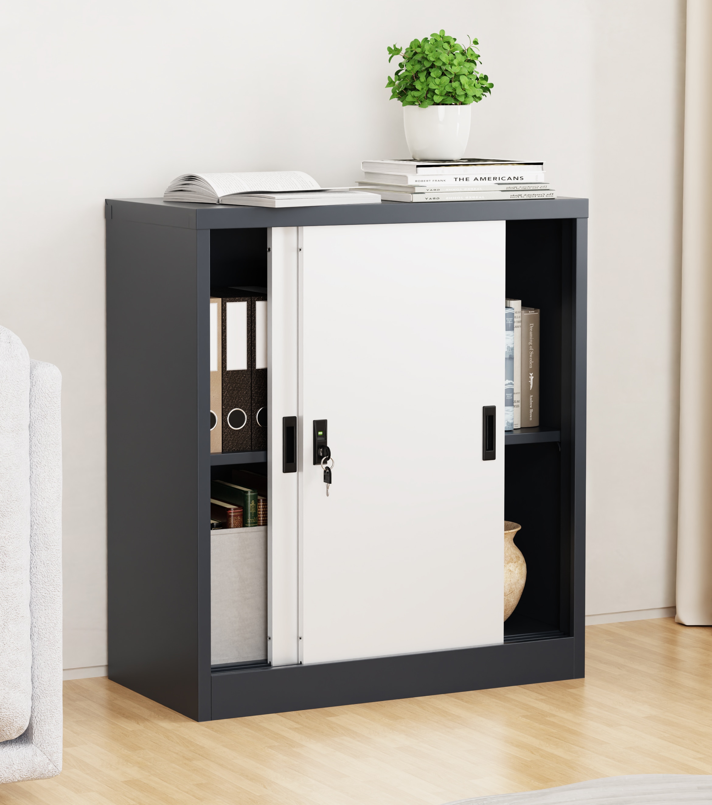 VCM Aktenschrank »Büroschrank Stahlschrank abschließbar Malivo 2fach« 1 Stk. tlg.