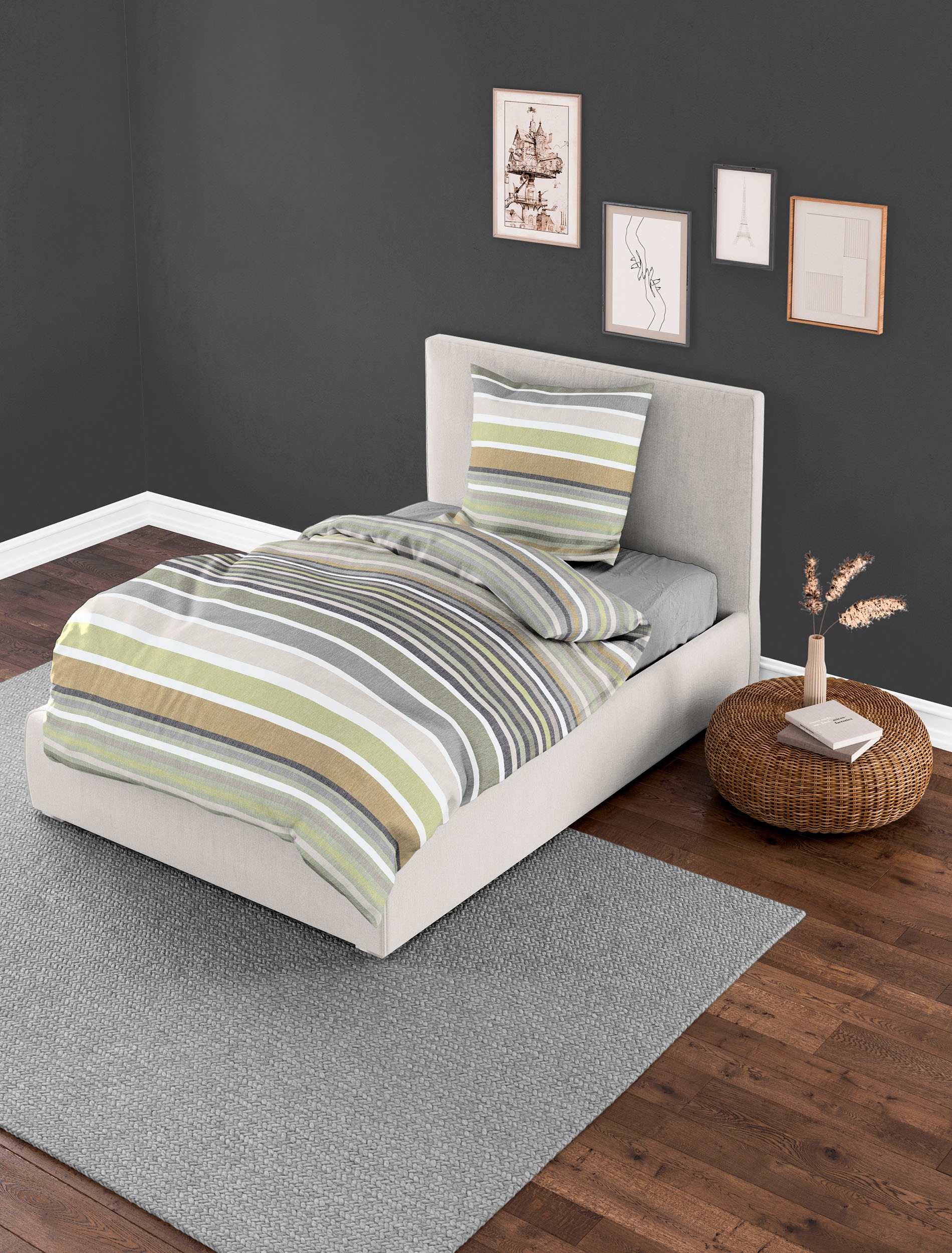 BIERBAUM Bettwäsche "4067" 2 Stk. Renforce, 100 % Baumwolle, pflegeleicht günstig online kaufen