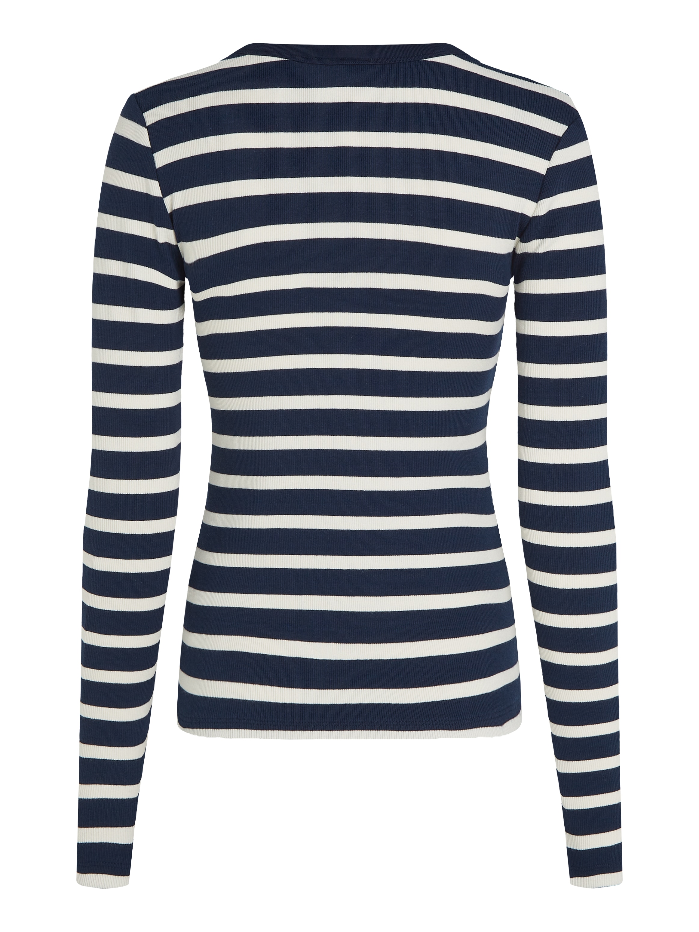 Tommy Hilfiger Langarmshirt »SLIM HENLEY GB SCOOP-NK LS«, mit Rippenstruktur, mit Metalllabel