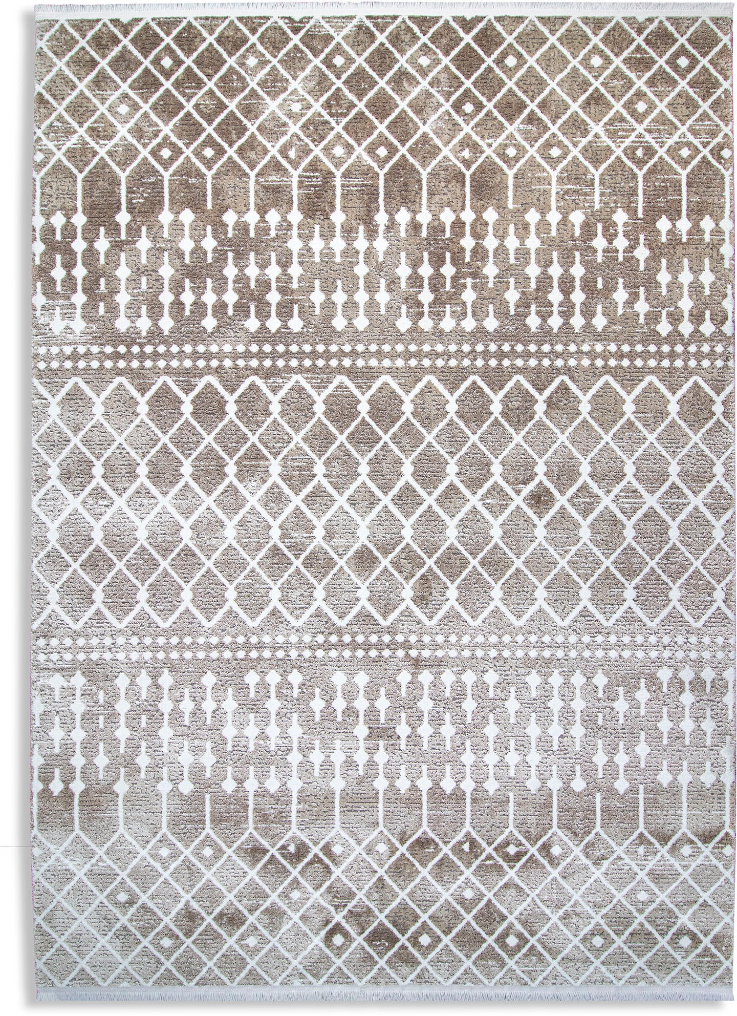 RESITAL The Voice of Carpet Teppich »Oslo 2230«, rechteckig, Kurzflor, Rauten Muster, mit Fransen