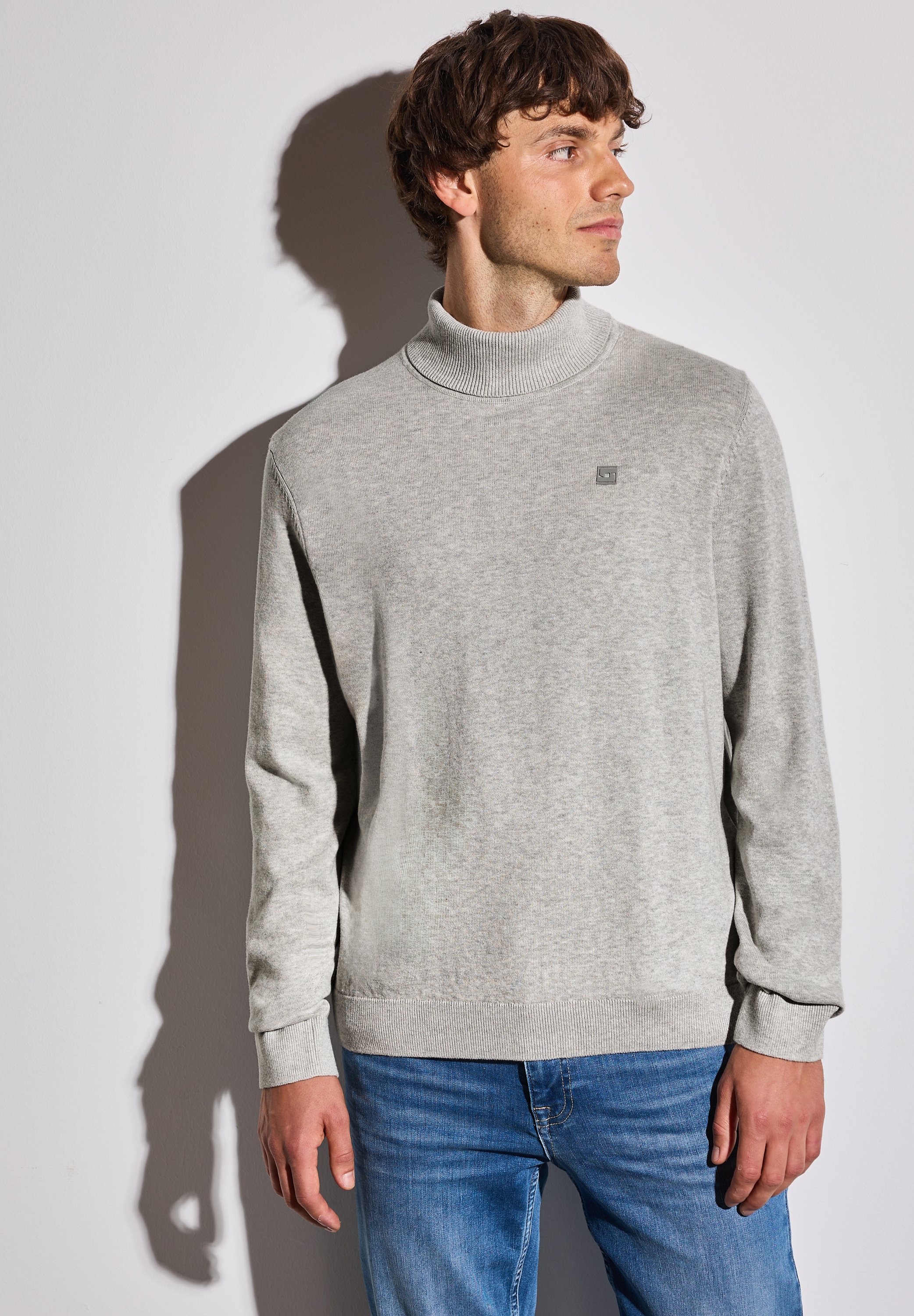 STREET ONE MEN Rollkragenpullover, aus reiner Baumwolle günstig online kaufen