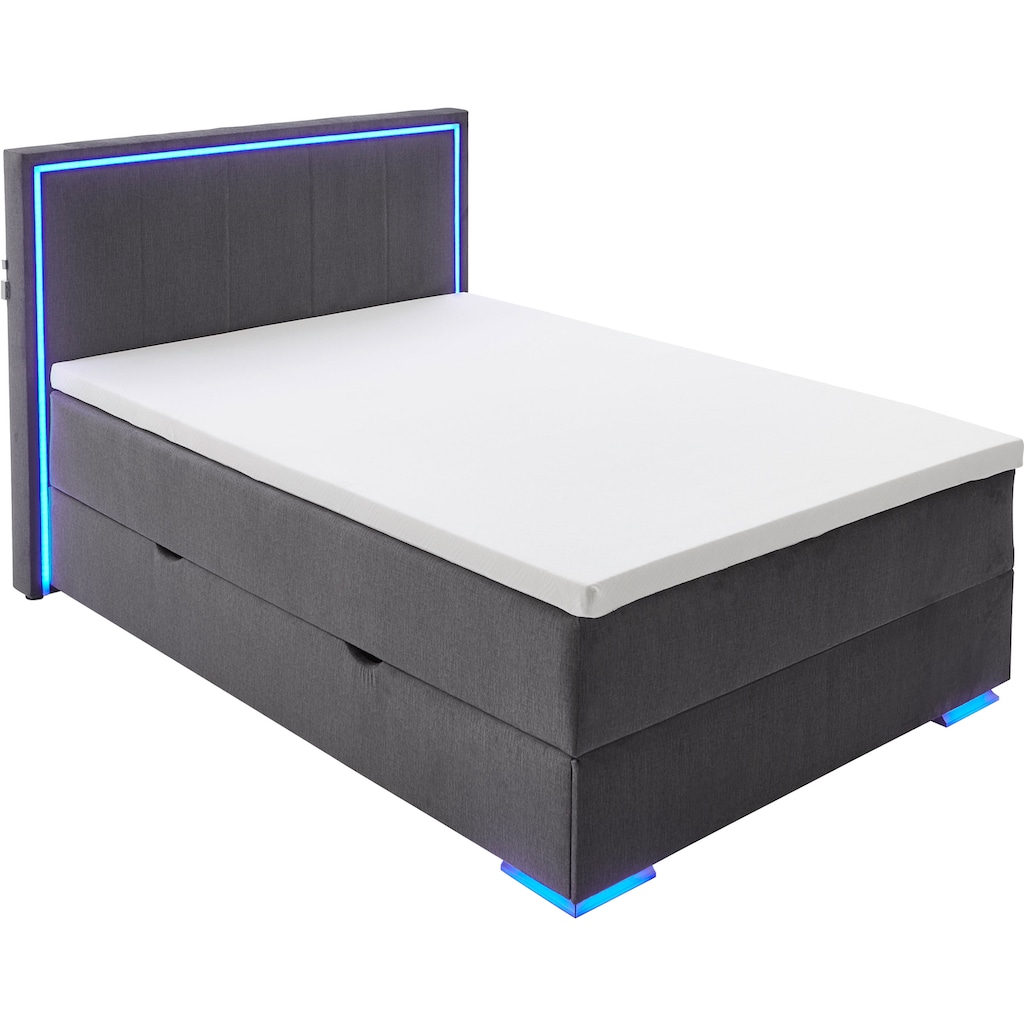 meise.möbel Boxspringbett »Colorado II«, inkl. LED-Beleuchtung & Topper