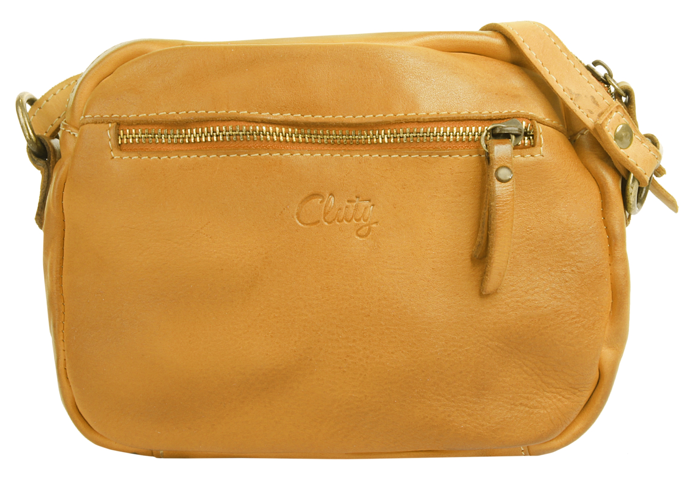 Cluty Umhängetasche, echt Leder, Made in Italy