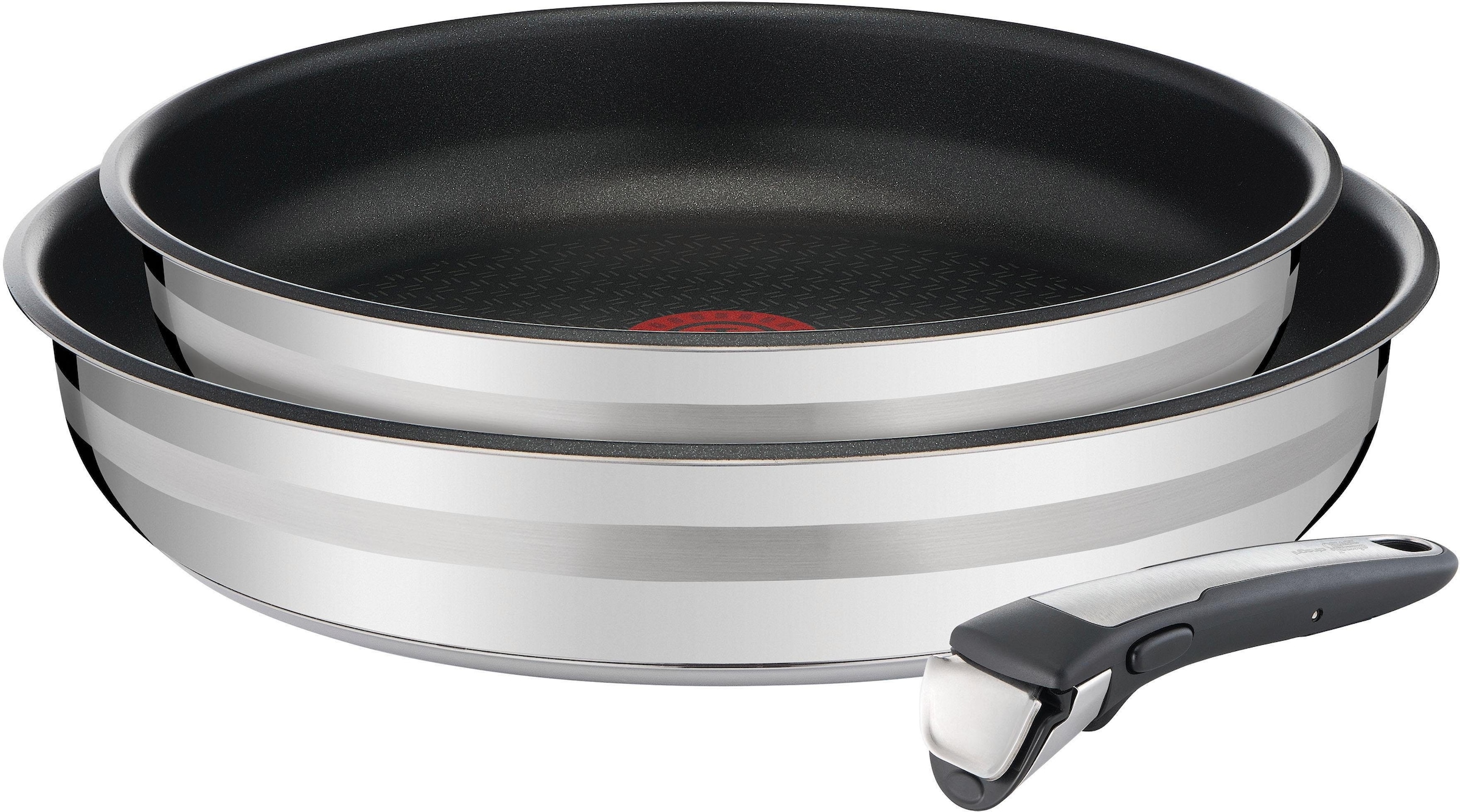 Tefal Pfannen-Set »Jamie Oliver Ingenio«, Edelstahl, (Set, 3 tlg.), Edelstahl, Antihaft, Thermo-Spot, Induktion, Set 24/28 cm