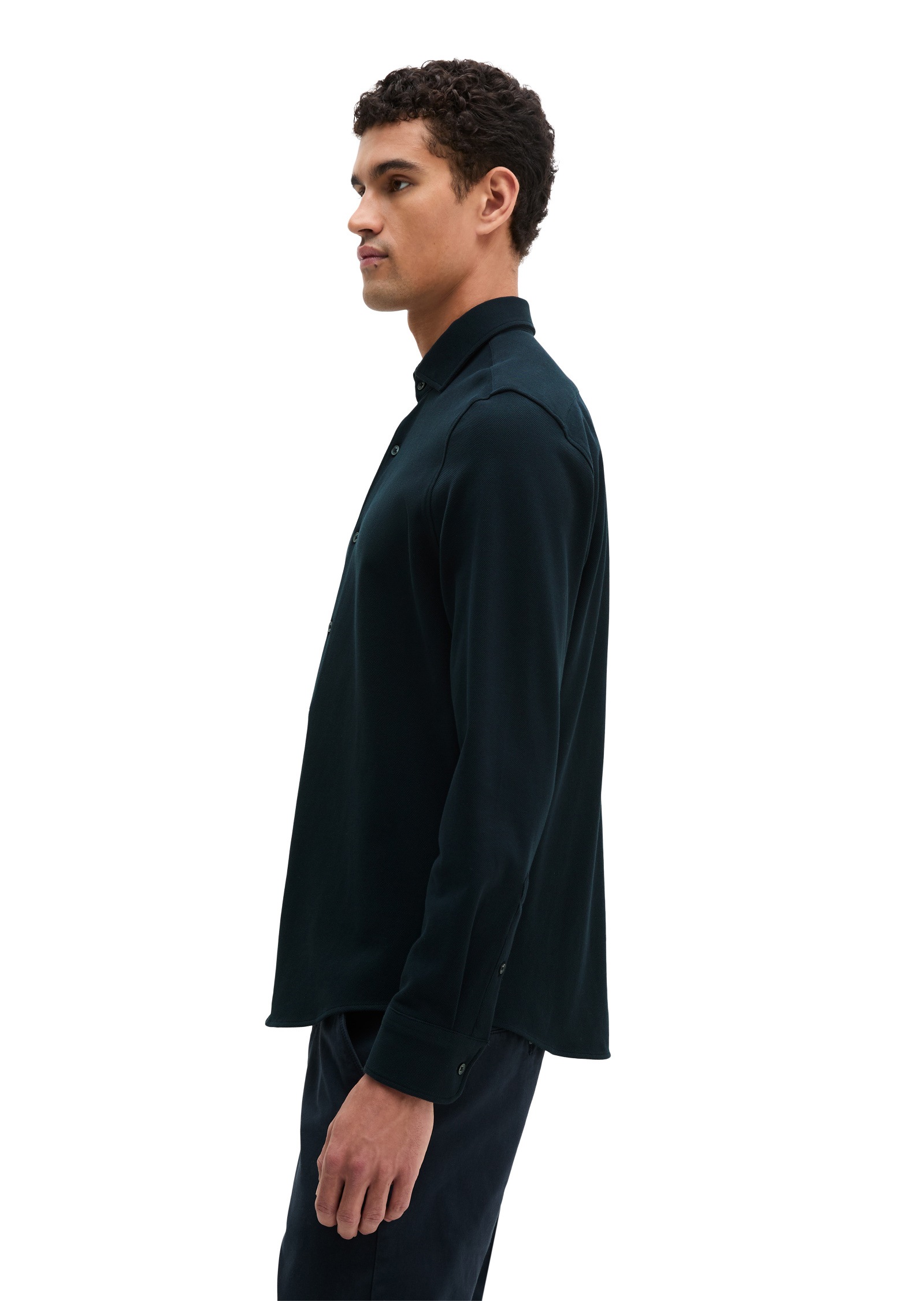 Marc OPolo Langarmhemd "aus Bio-Baumwoll-Piqué" günstig online kaufen