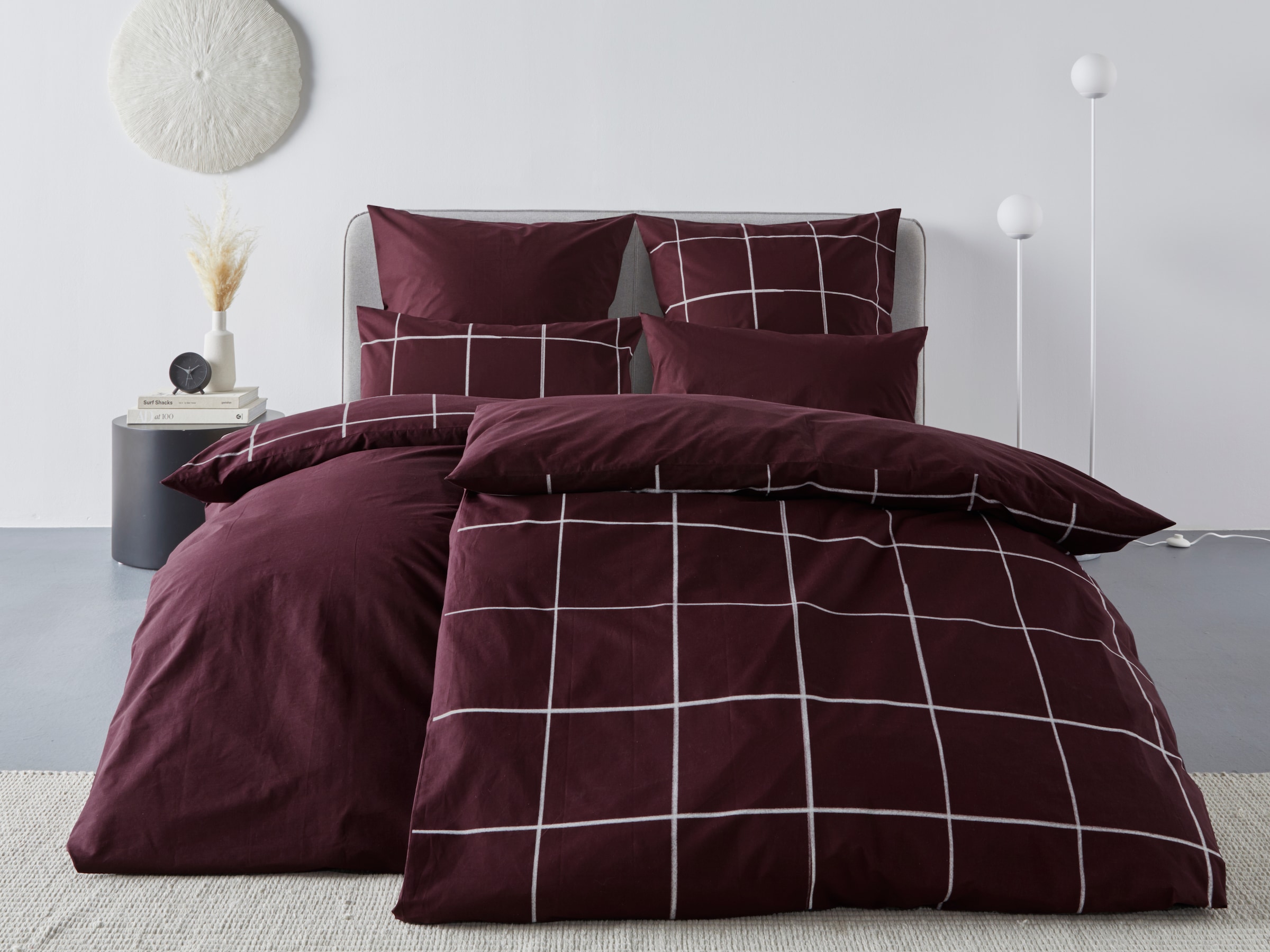 OTTO home Wendebettwäsche "Nature" 2 Stk. Bettwäsche in unregelmäßigem Karo günstig online kaufen