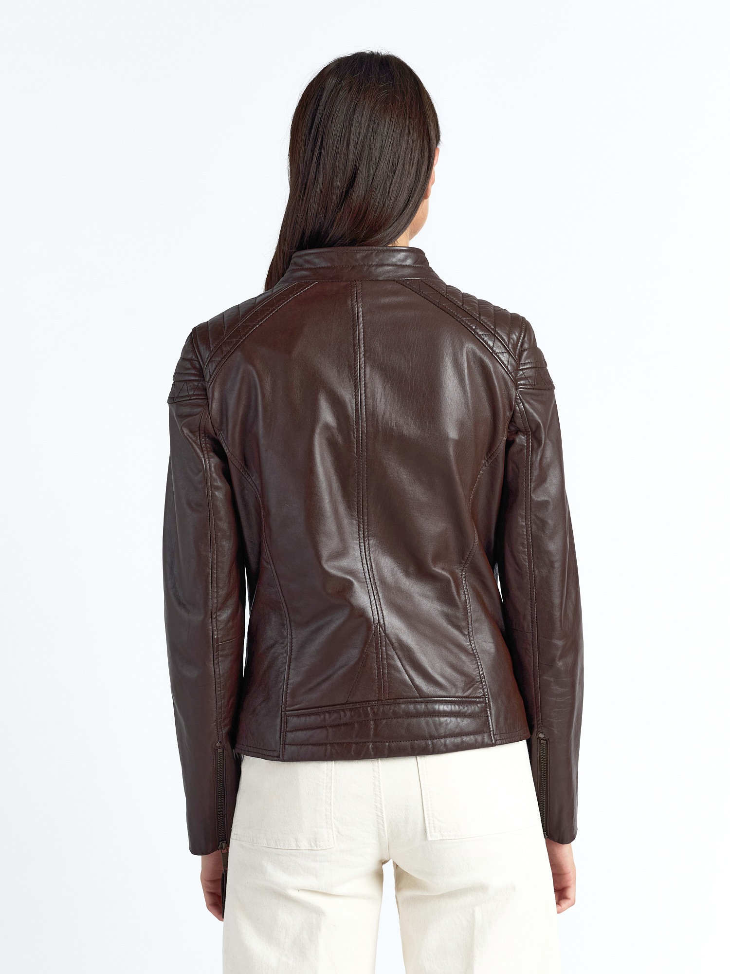 MAZE Water Leather Jacket Brown XS 3