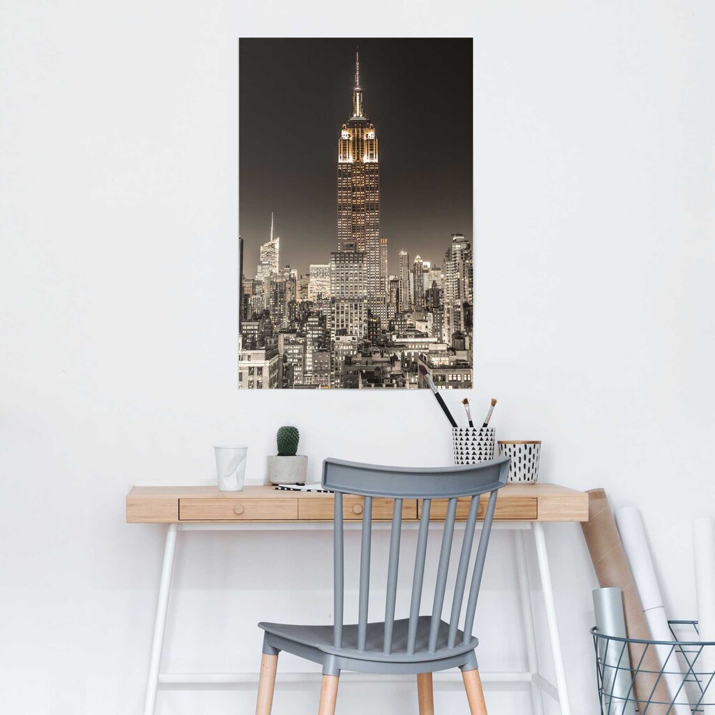 Reinders! Poster »New York Empire State Building gold«, (1 St.)