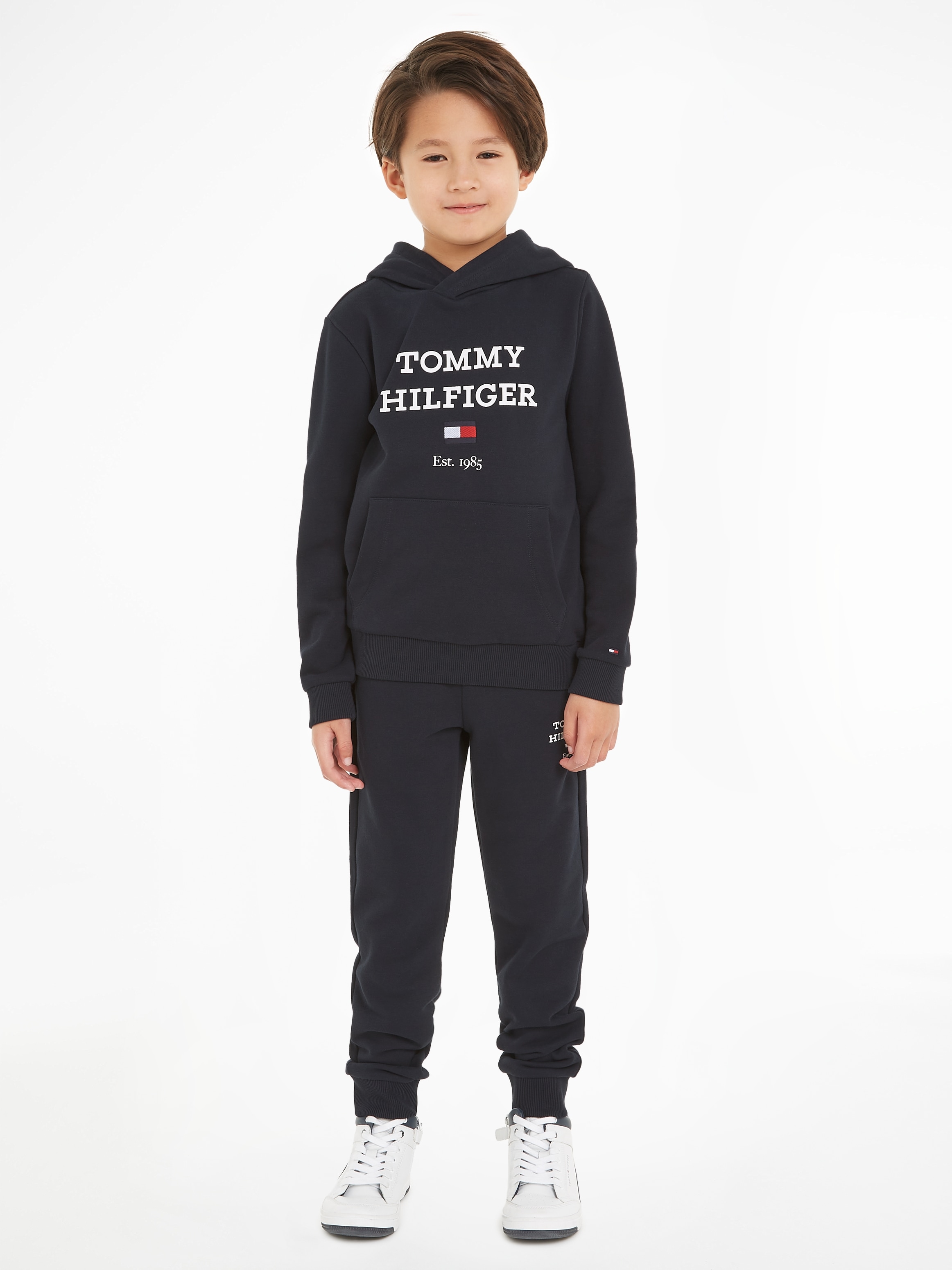 Tommy Hilfiger Kapuzensweatshirt »TH LOGO HOODIE SWEATSET«, (2 tlg.), mit  Markendetails online kaufen | BAUR