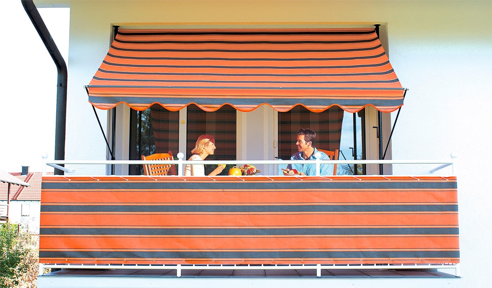 Angerer Freizeitmöbel Klemmmarkise, orange-braun, Ausfall: 150 cm, versch. Breiten