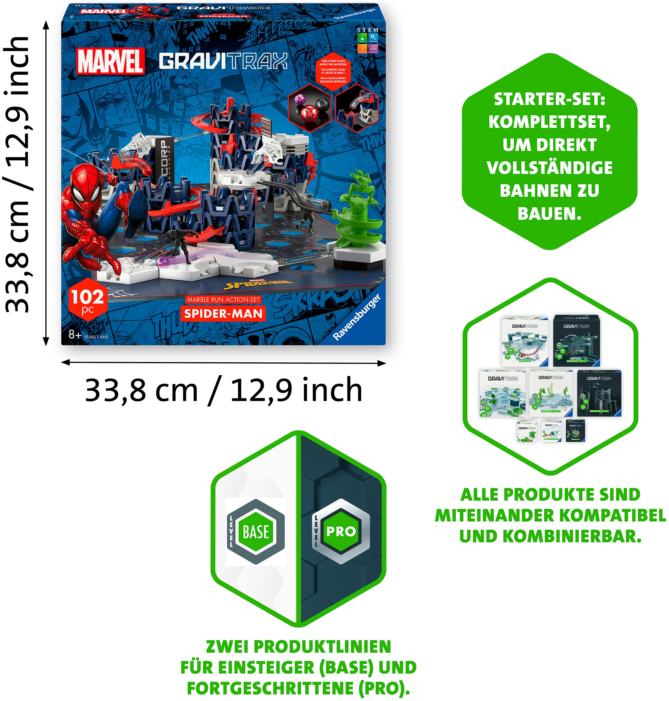 Ravensburger Kugelbahn-Bausatz »GraviTrax BASE Spider-Man - Action Set M« Made in Europe
