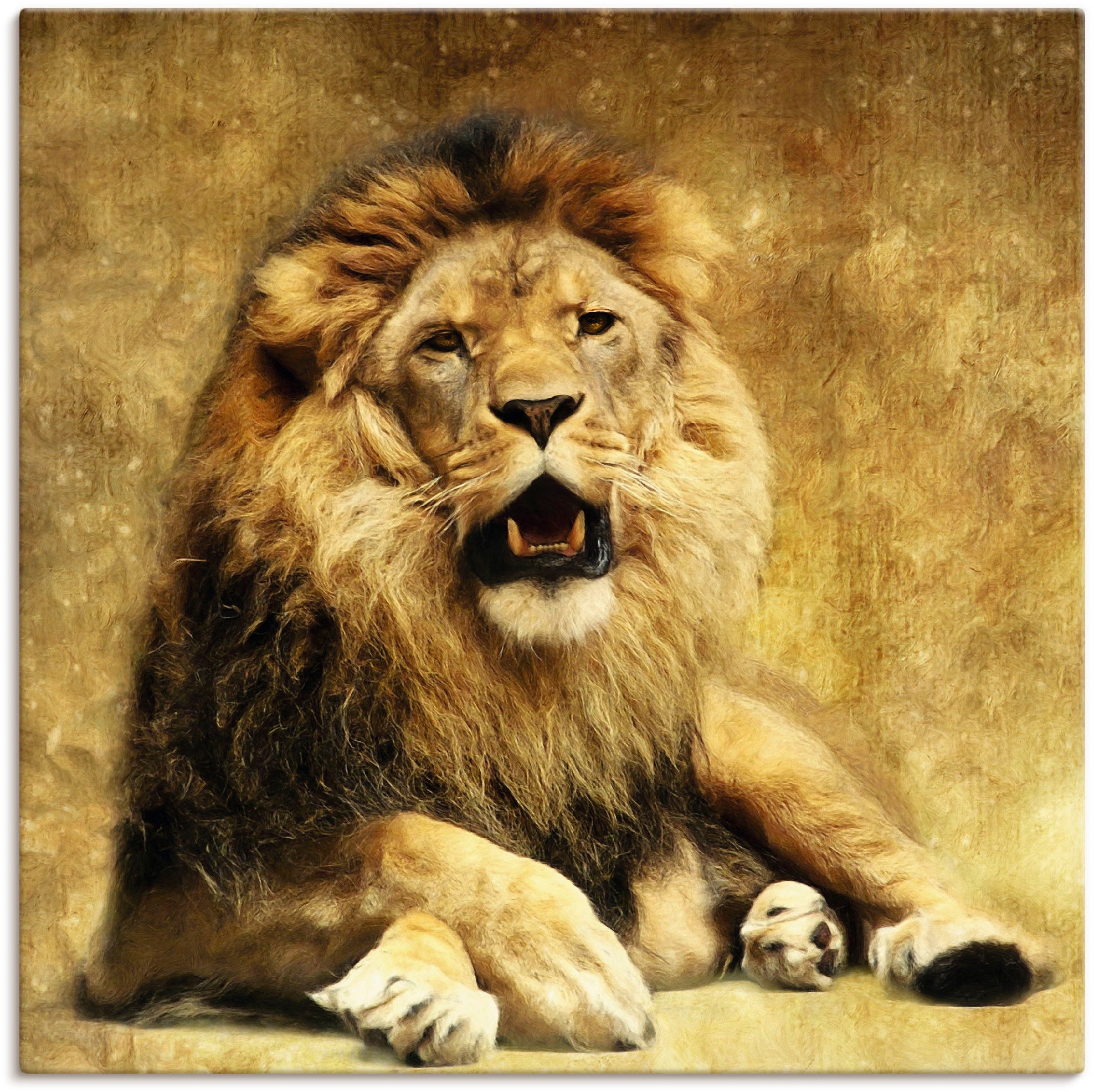 Artland Wandbild "Der König - Löwe", Wildtiere, (1 St.), als Leinwandbild, Poster in verschied. Größen