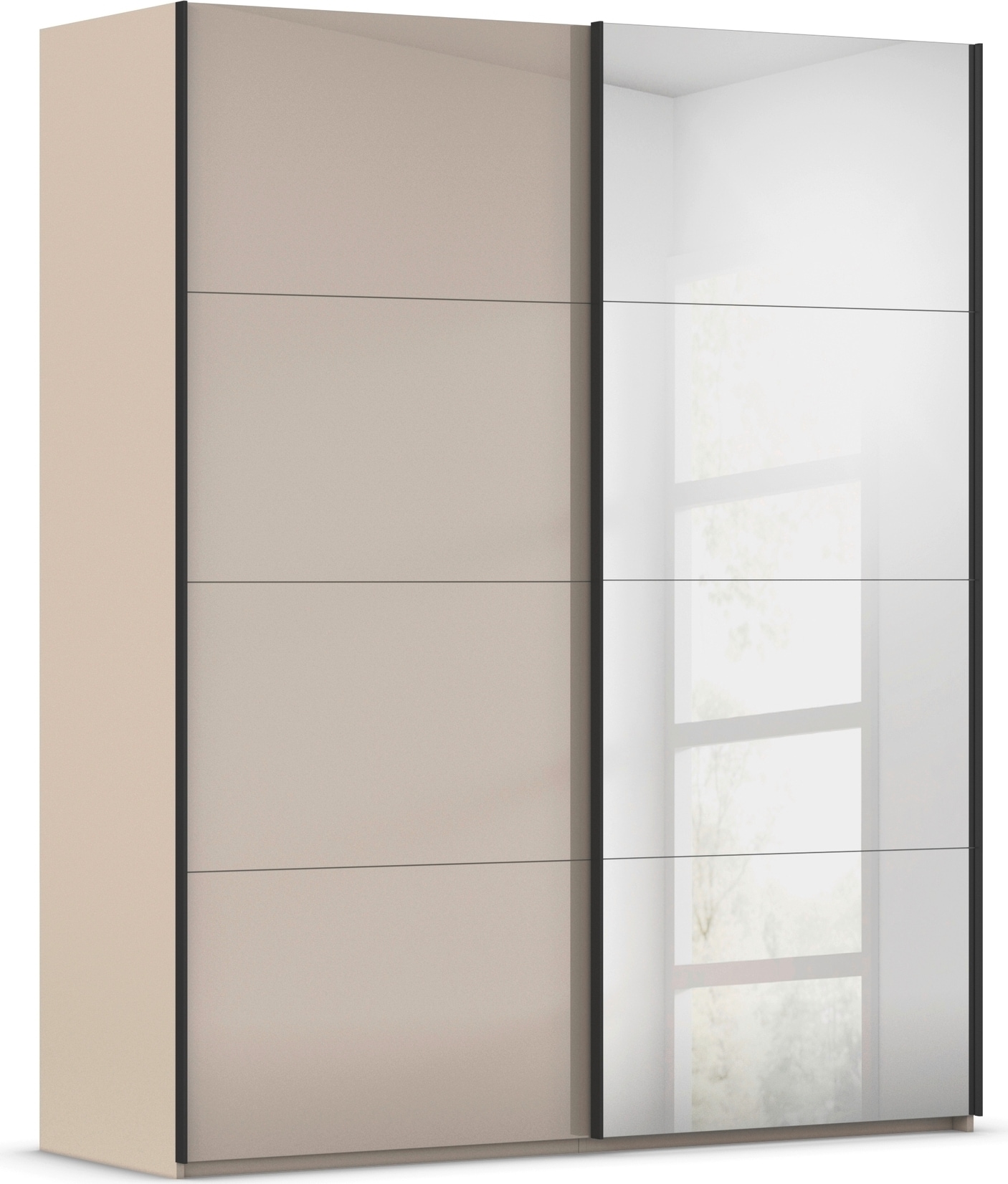 rauch "Kleiderschrank Schrank Garderobe Schlafzimmerschrank SCALE-FYRA" edle viergeteilte Türen Spiegel/Glas-Mix viele Farben MADE IN GERMANY
