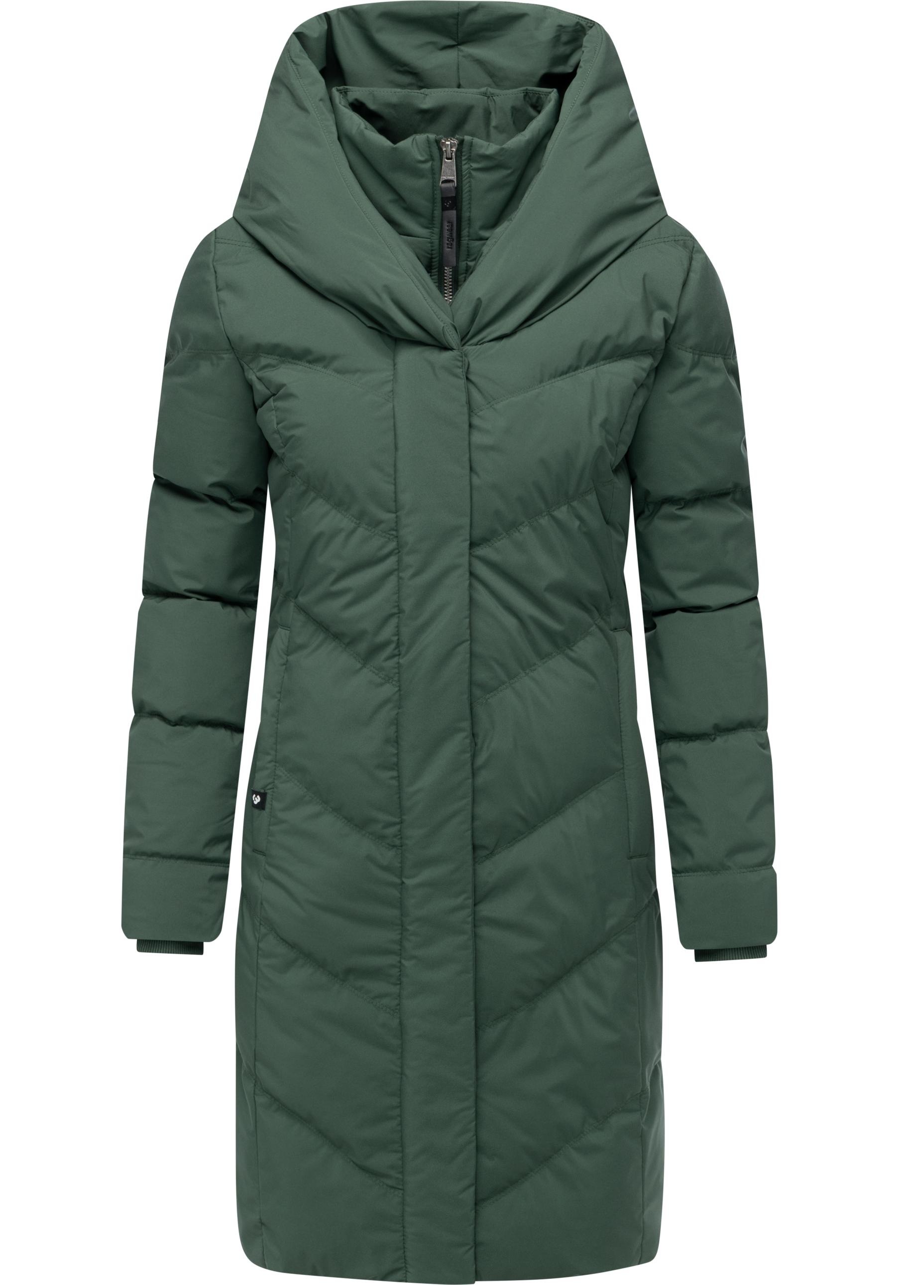 Steppmantel RAGWEAR "Natalka Soft YOUMODO", Damen, Gr. M (38), grün, Obermaterial: 100% Polyester; Innenfutter: 100% Polyester; Wattierung: 100% Polyester, figurumspielend ca. Mitte Oberschenkel, hoch geschlossener Ausschnitt, eng normaler Saum, Mäntel St