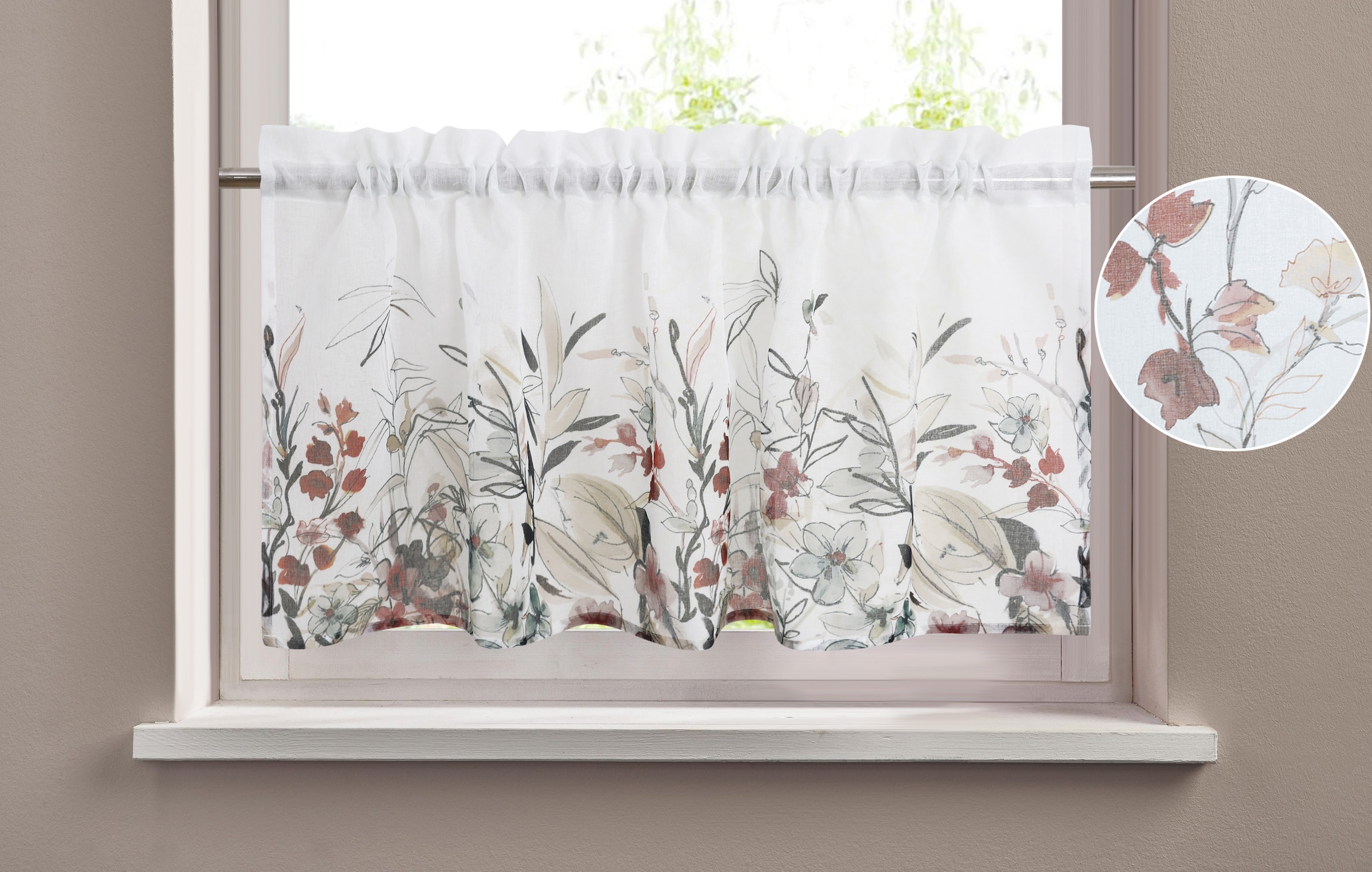 Home affaire Scheibengardine "Friesach" Stangendurchzug 1 Stk. tlg. mit Blu günstig online kaufen