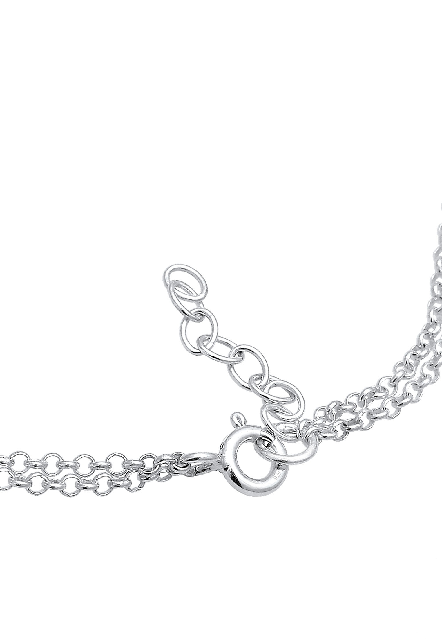 Armband ELLI "Feder Layer 925 Silber, mit Kristallen von Swarovski" Gr. 16, silber, Armbänder, Damen, 16cm,mit Steinen, Silber 925 (Sterlingsilber), Armband 2