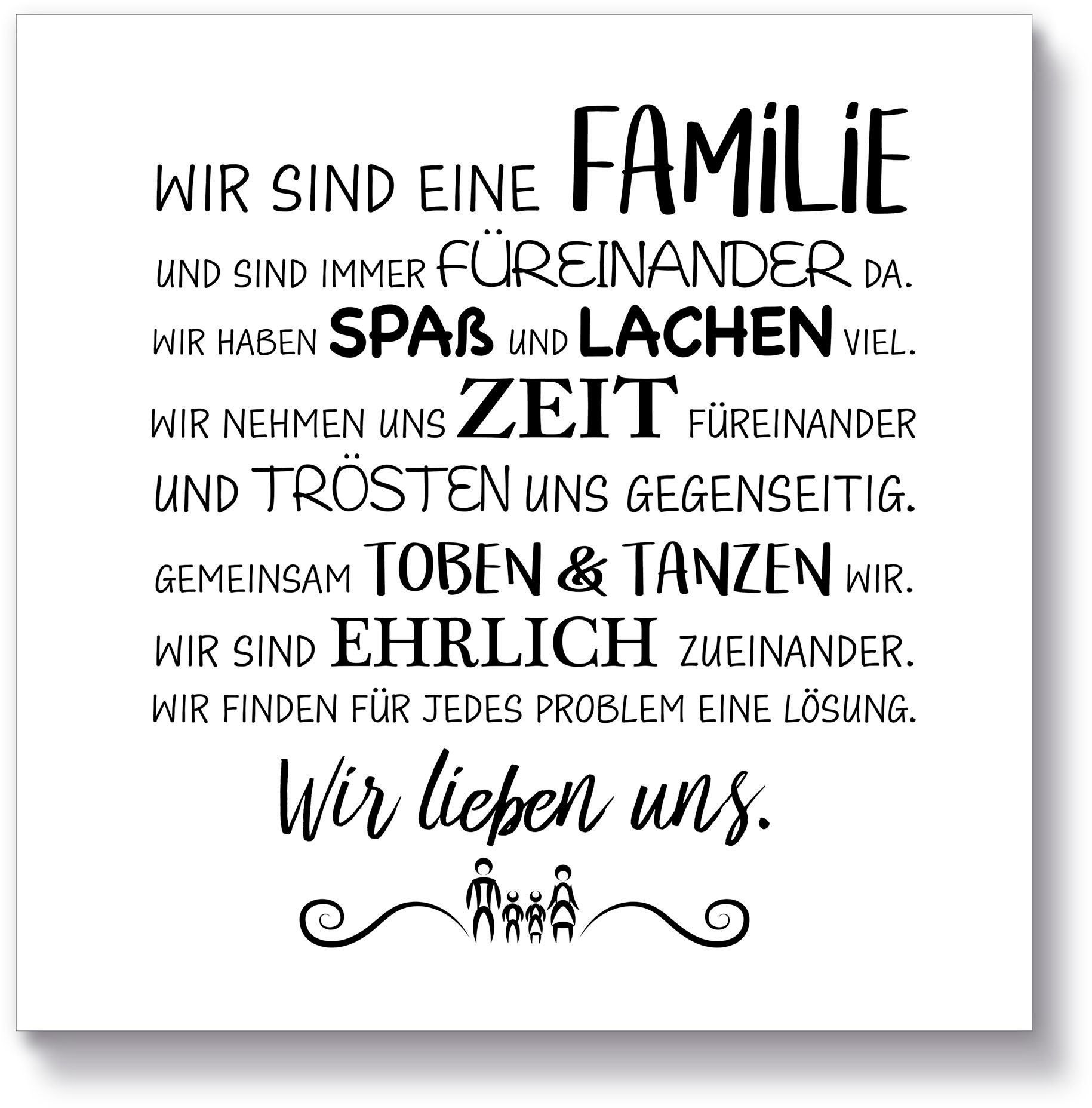 Artland Holzbild "Familie I", Sprüche & Texte, (1 St.)